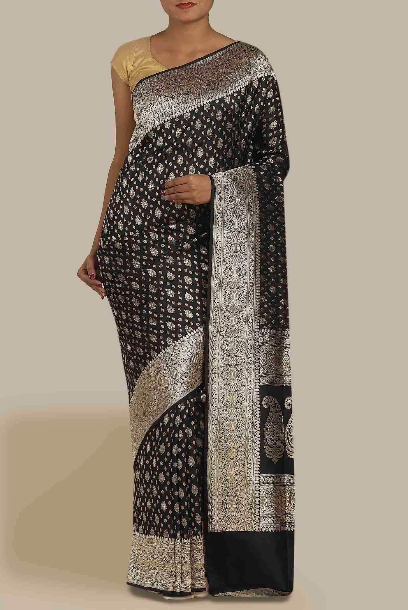 Black Banarasi Silk Saree