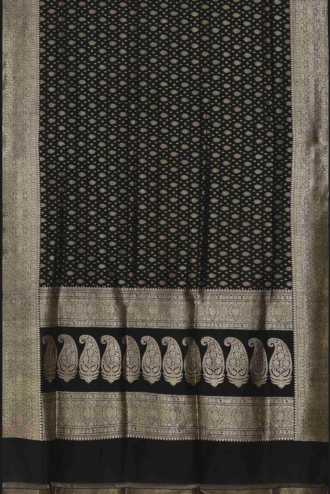 Black Banarasi Silk Saree