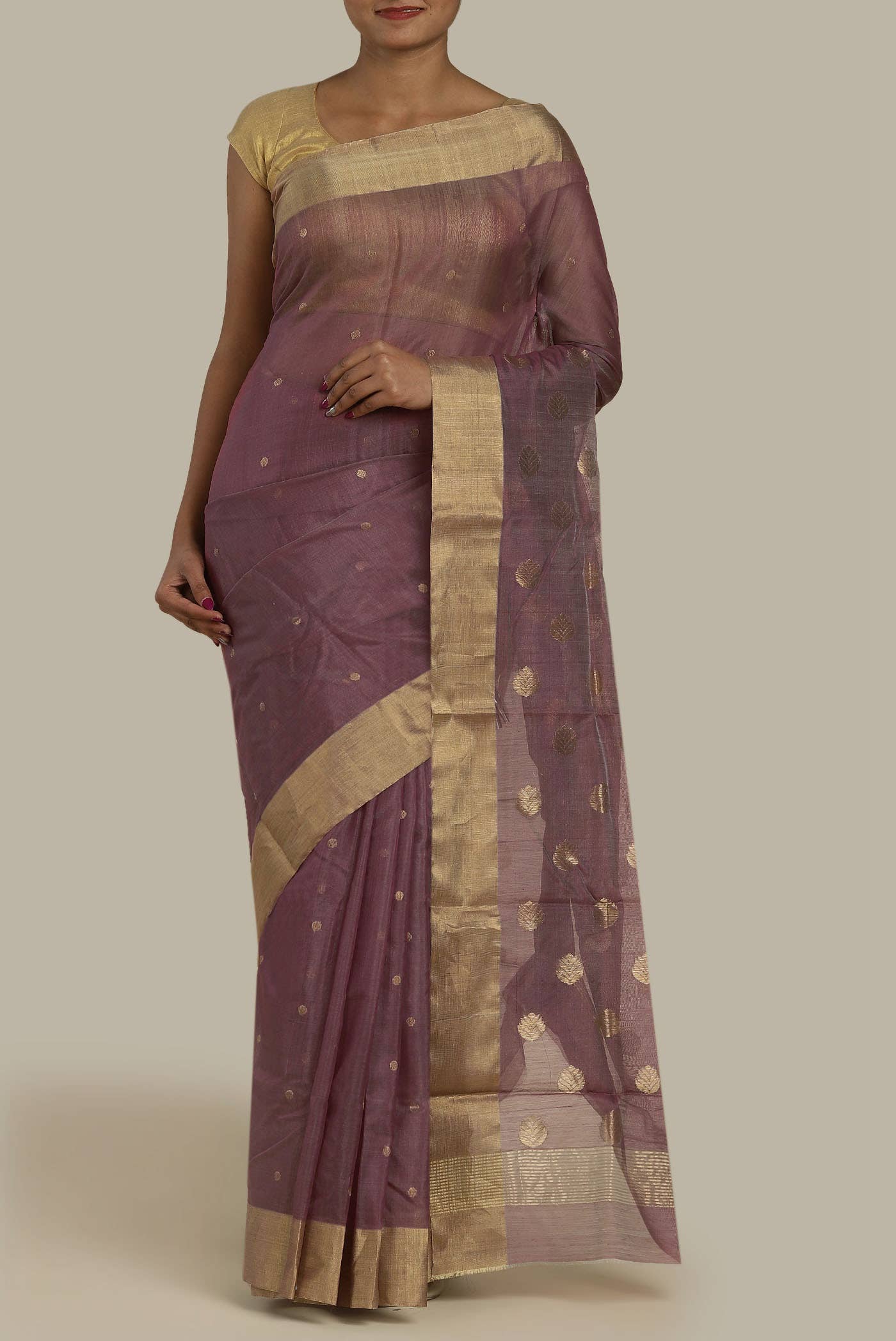 Lavender Chanderi Silk Cotton Saree