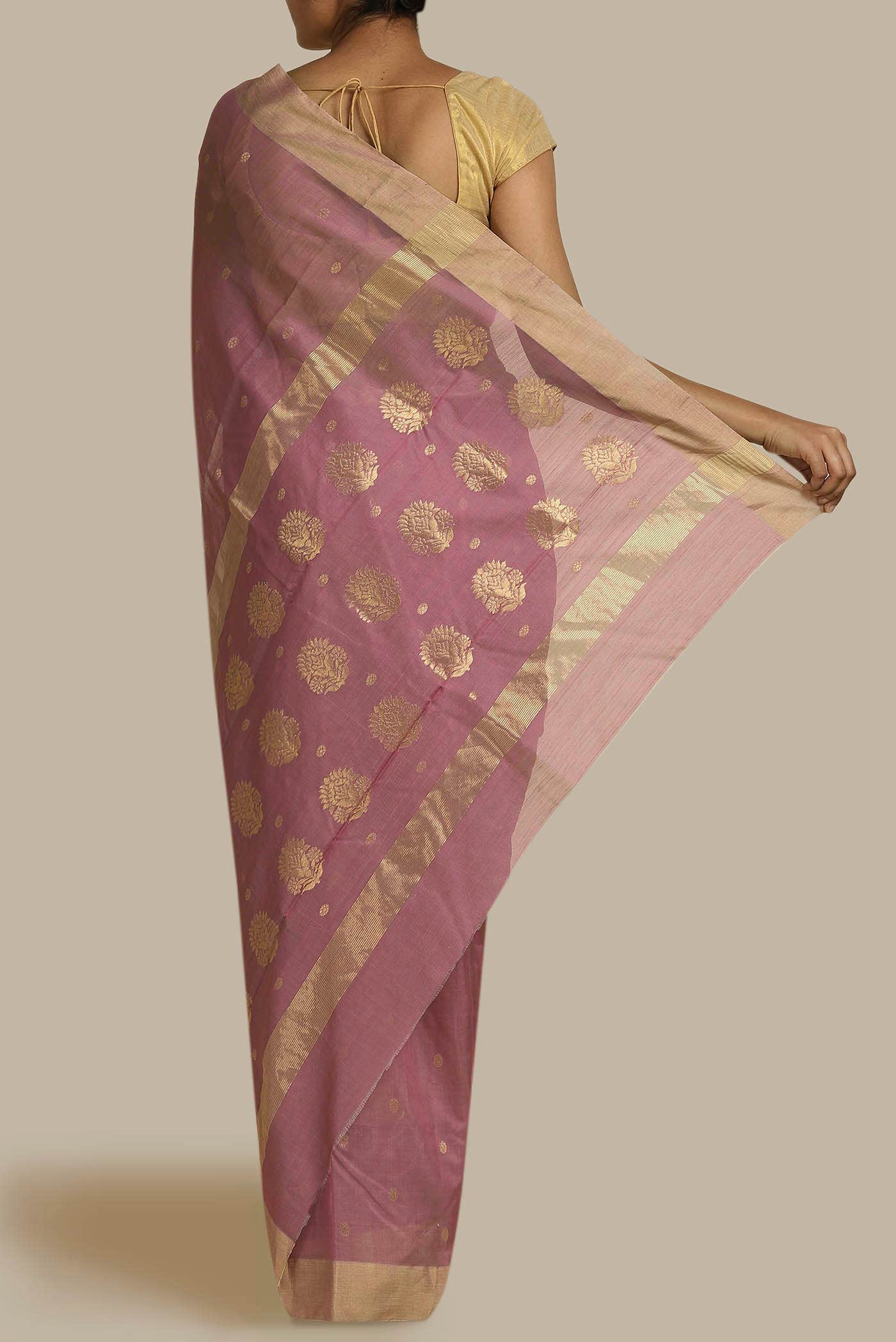 Pink Chanderi Silk Cotton Saree