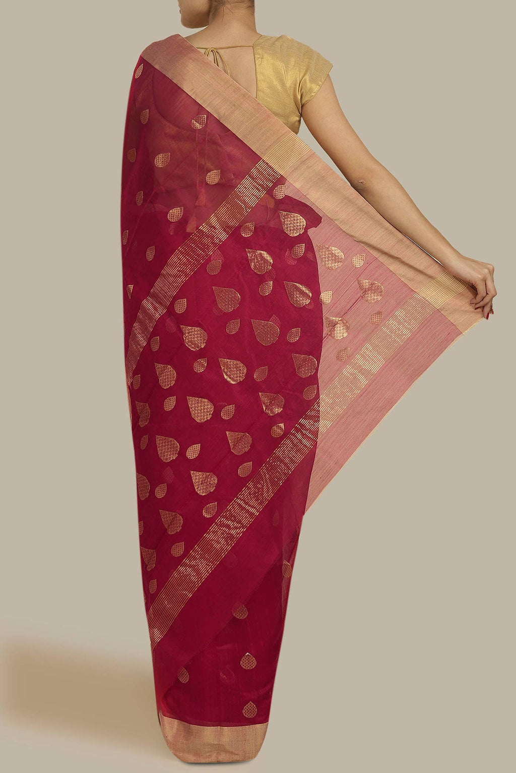 Pink Chanderi Silk Cotton Saree