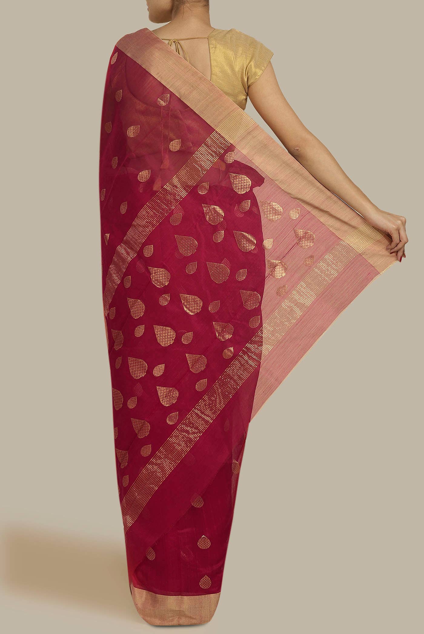 Pink Chanderi Silk Cotton Saree