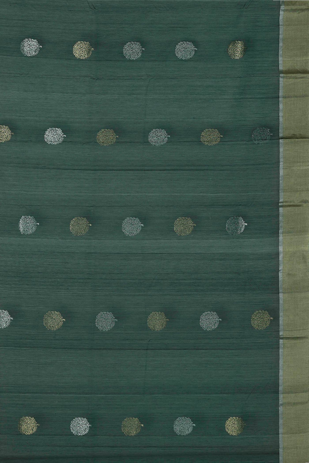 Bottle Green Chanderi Silk Cotton Saree