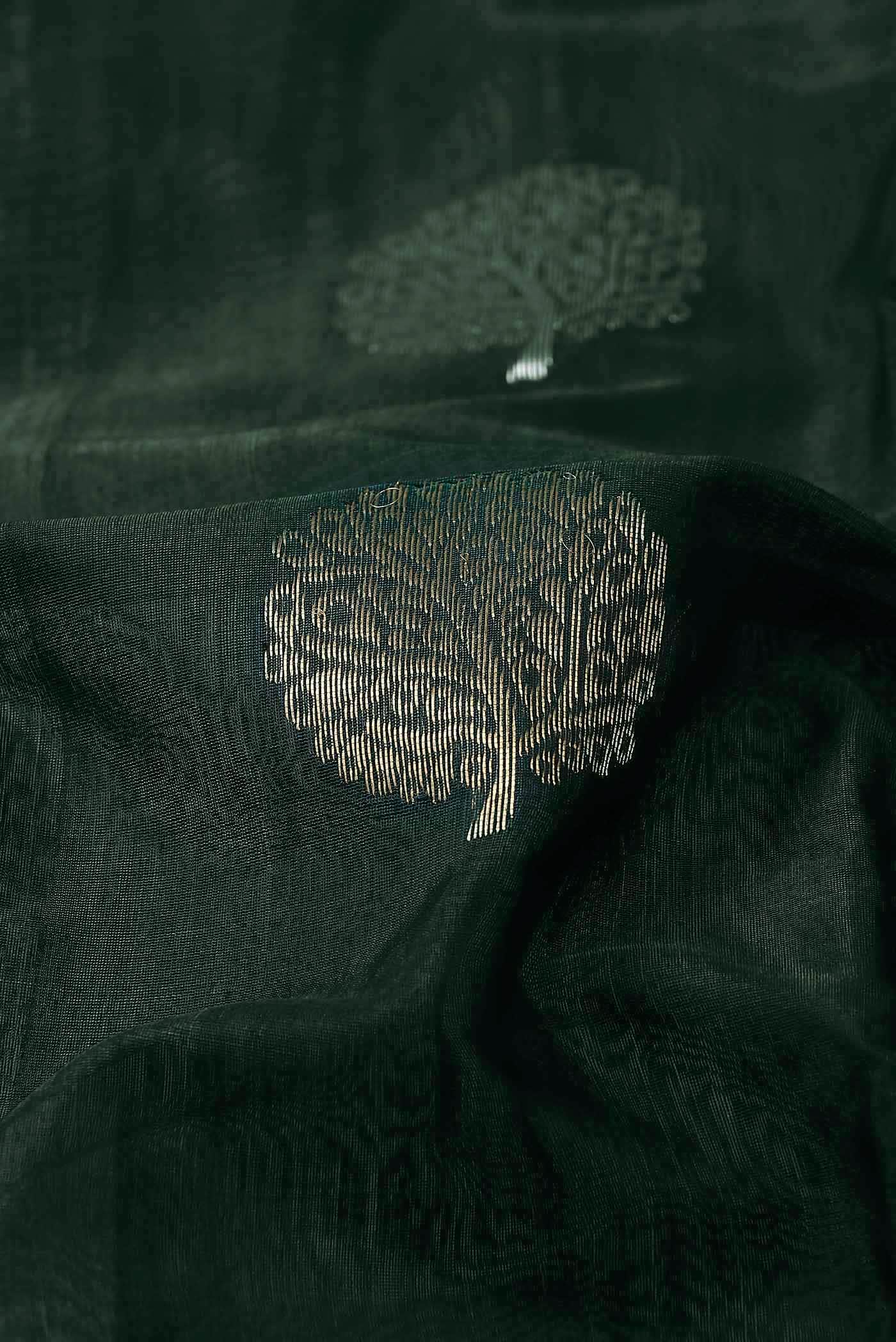 Bottle Green Chanderi Silk Cotton Saree