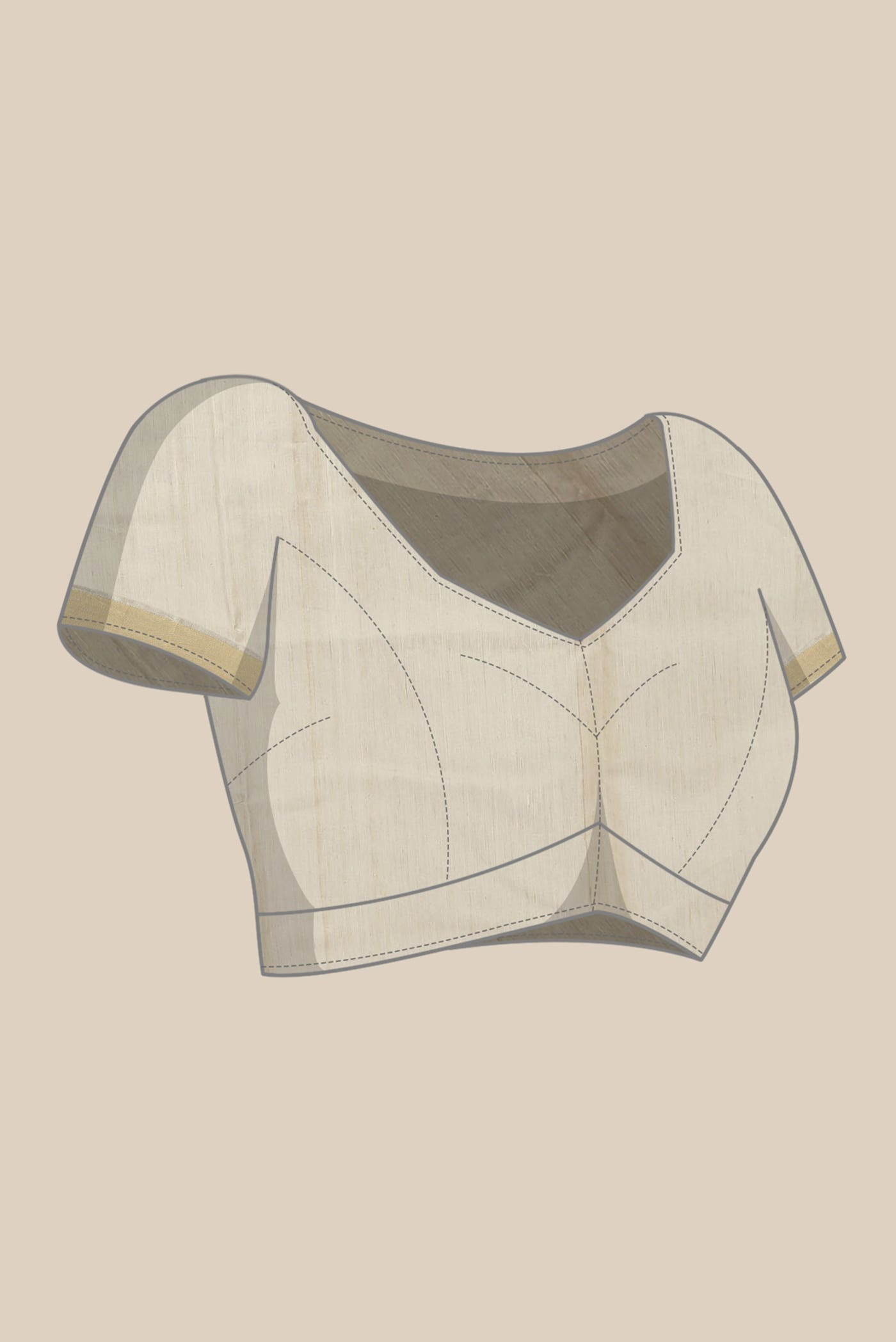 Beige Chanderi Silk Cotton Saree