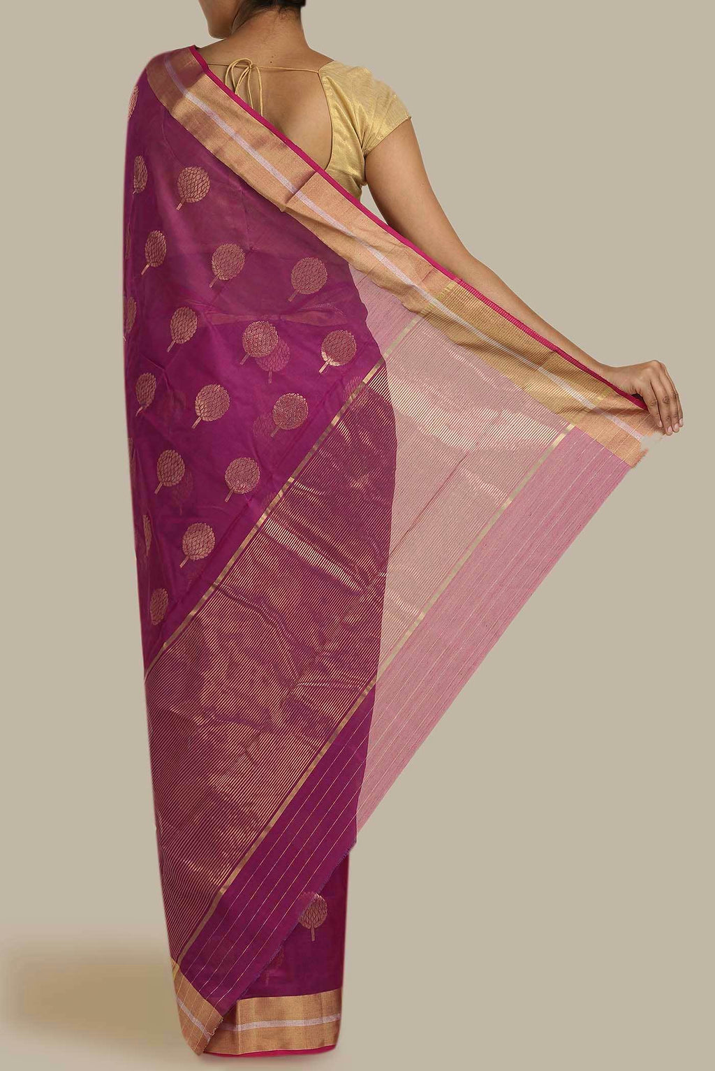 Pink Chanderi Silk Cotton Saree