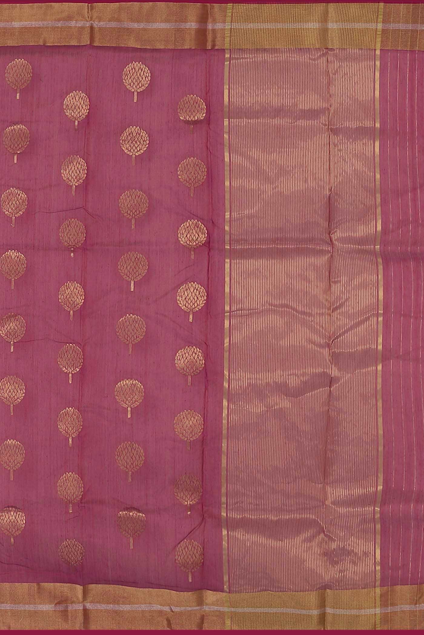 Pink Chanderi Silk Cotton Saree