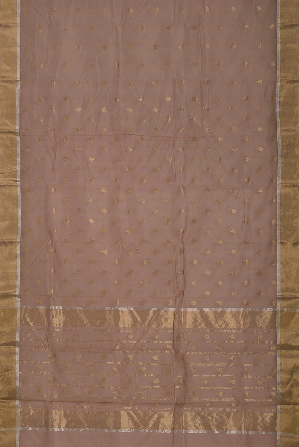 Beige Silk Cotton Saree