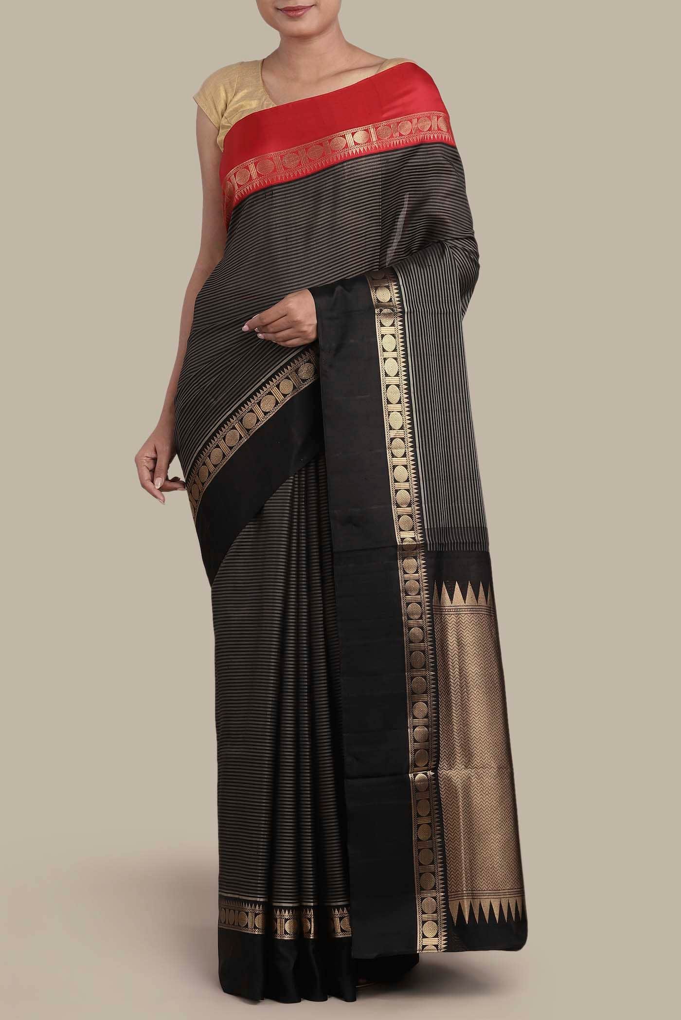 Black Soft Silk Saree