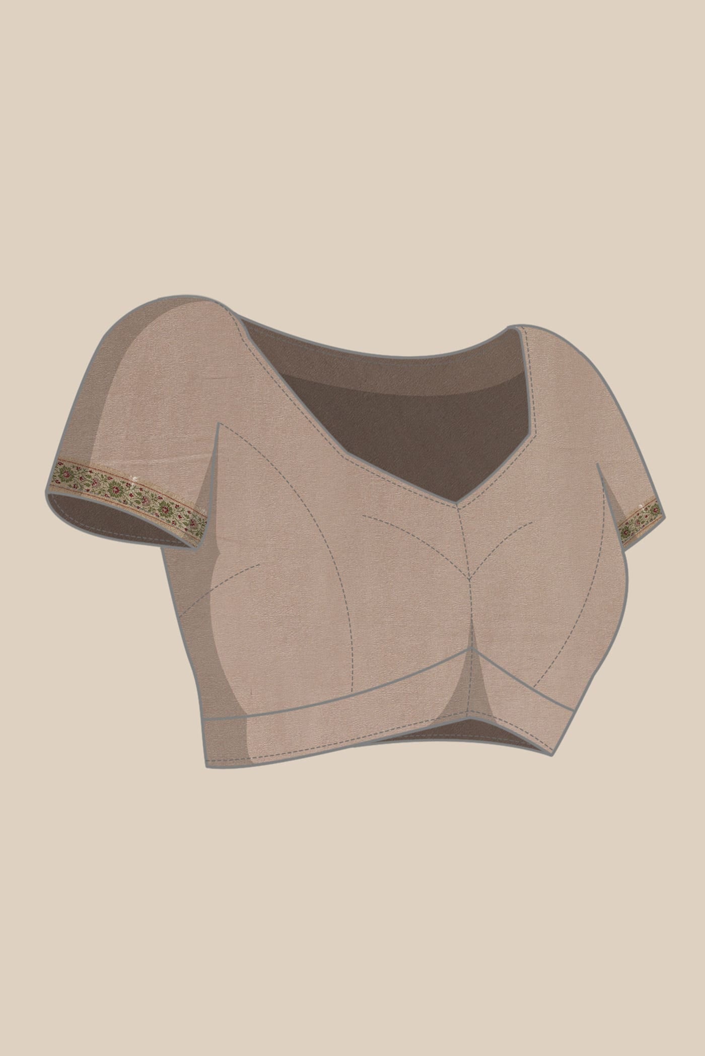 Beige Banarasi Georgette Saree