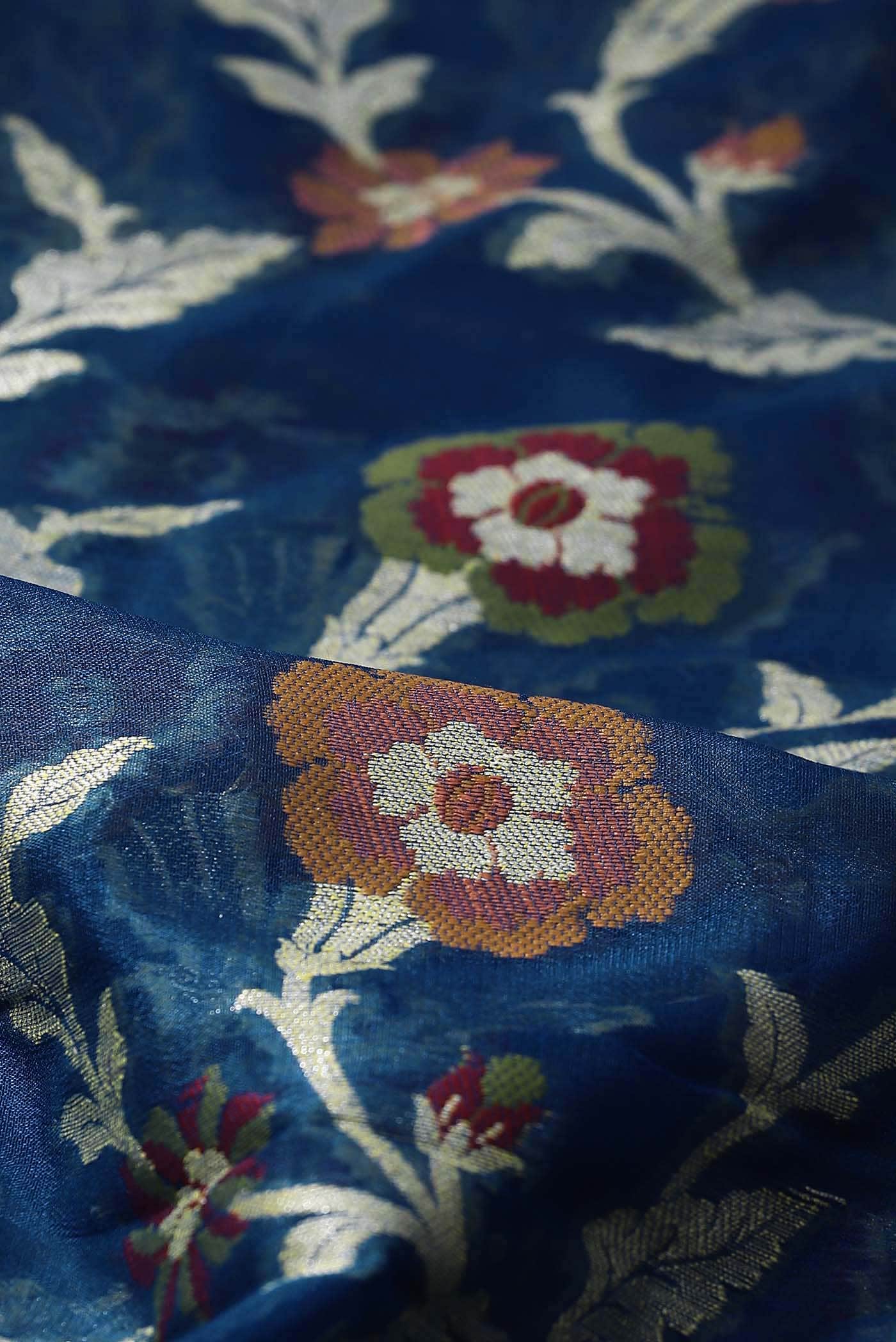 Blue Banarasi Georgette Saree