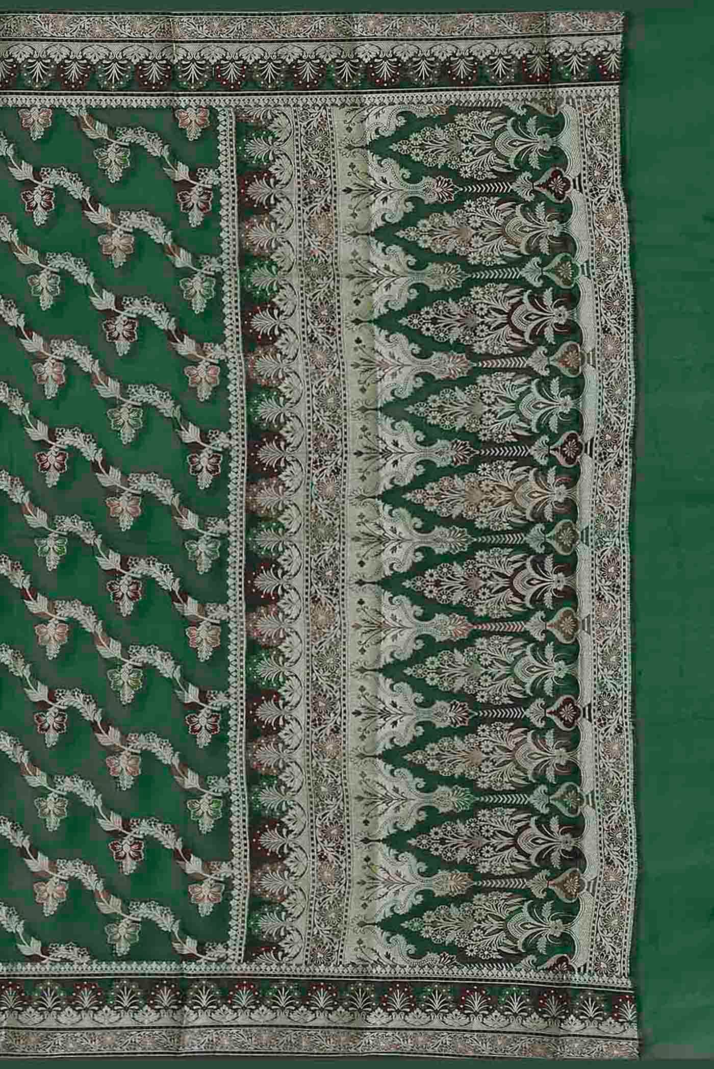 Green Banarasi Georgette Saree