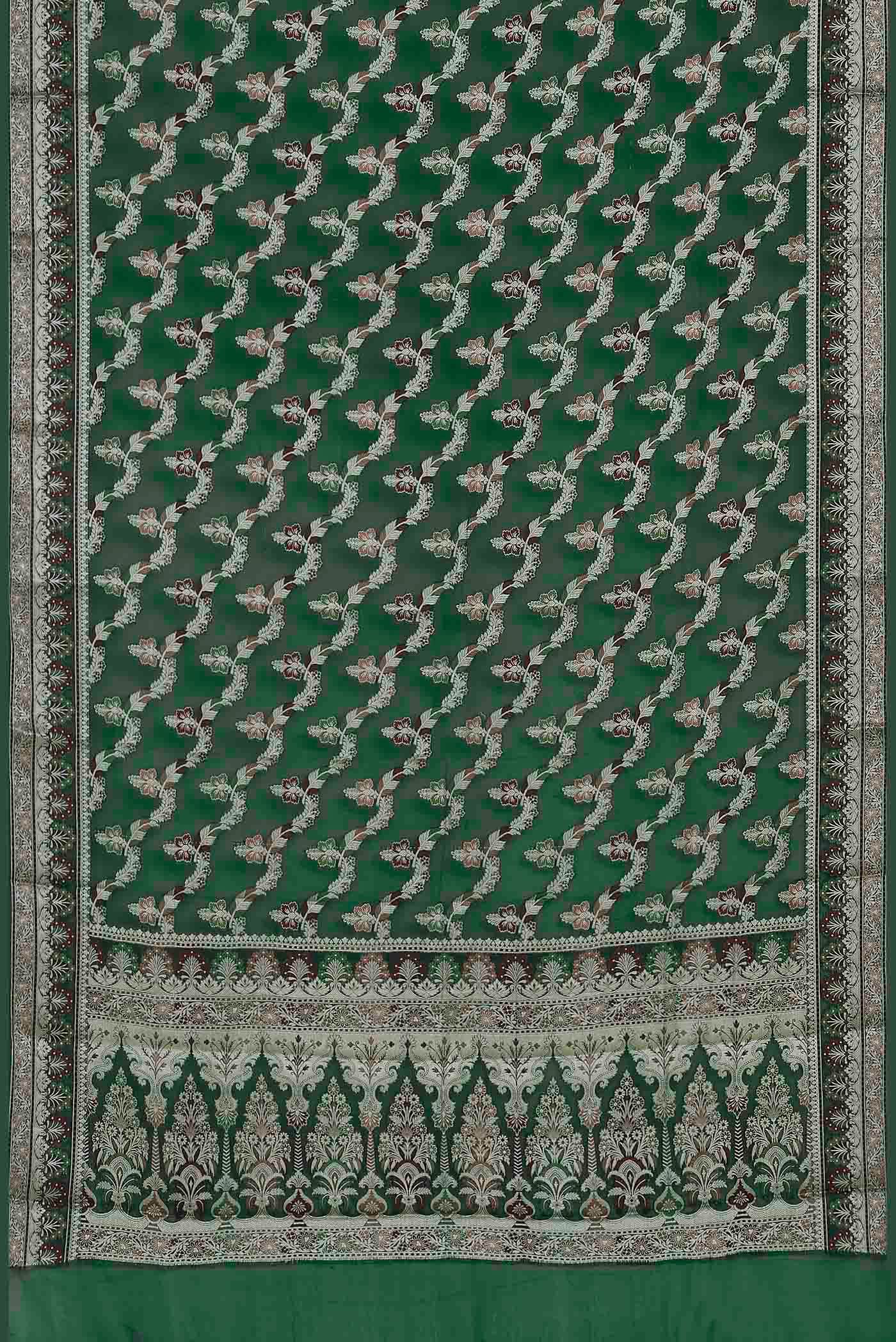Green Banarasi Georgette Saree