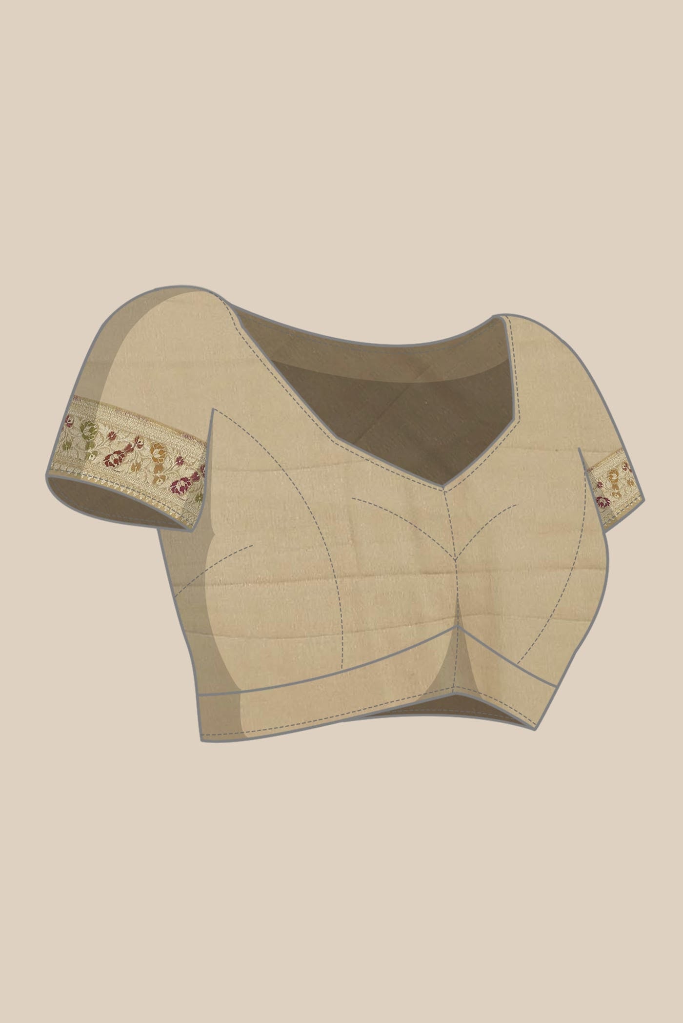 Beige Banarasi Georgette Saree