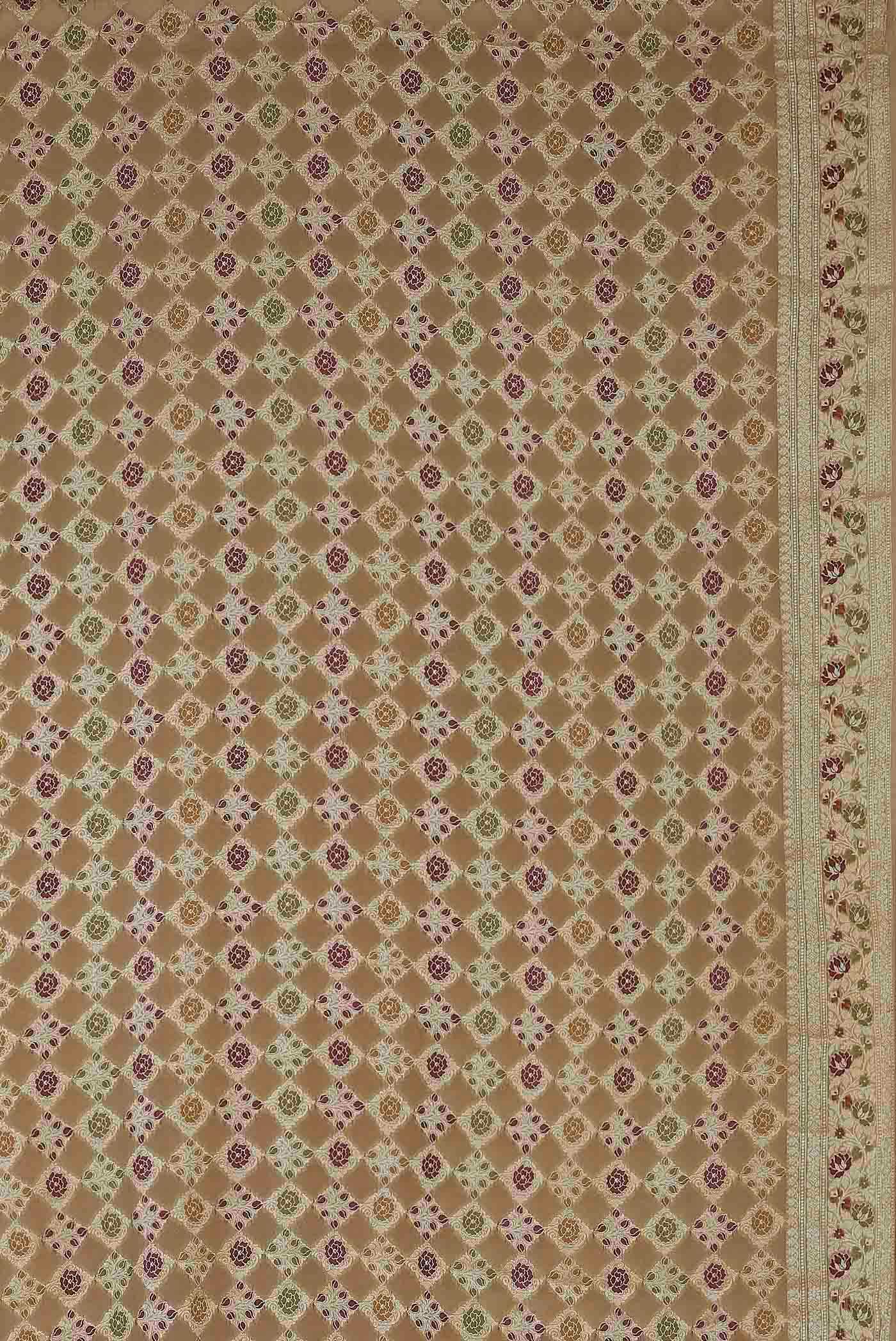 Beige Banarasi Georgette Saree