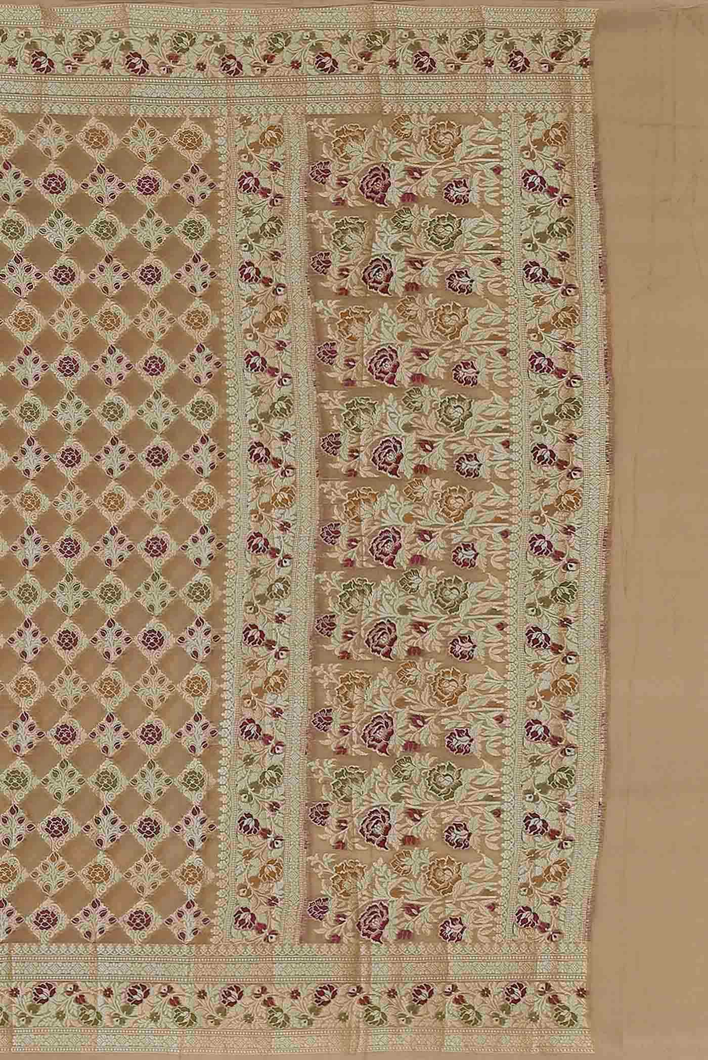 Beige Banarasi Georgette Saree