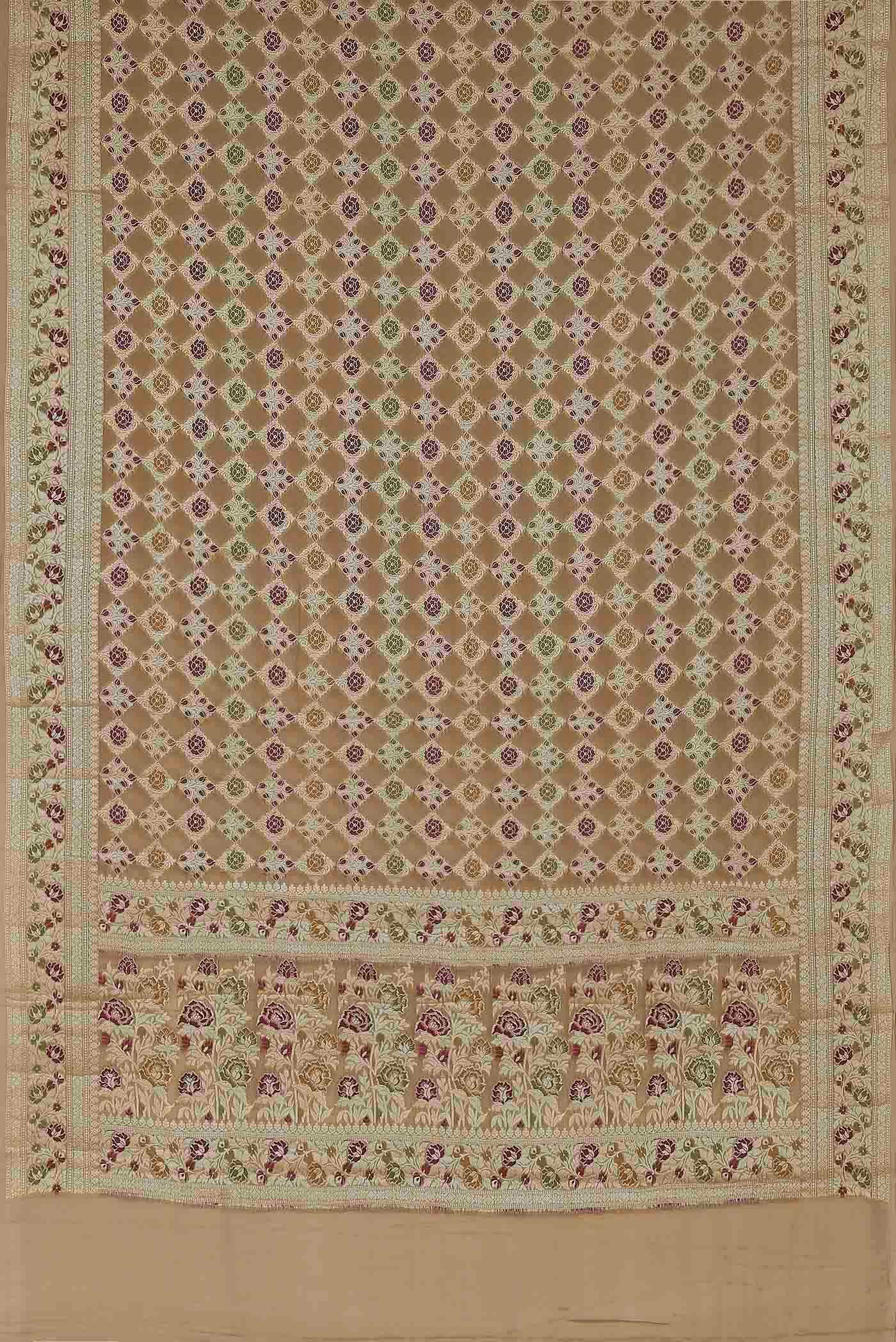 Beige Banarasi Georgette Saree