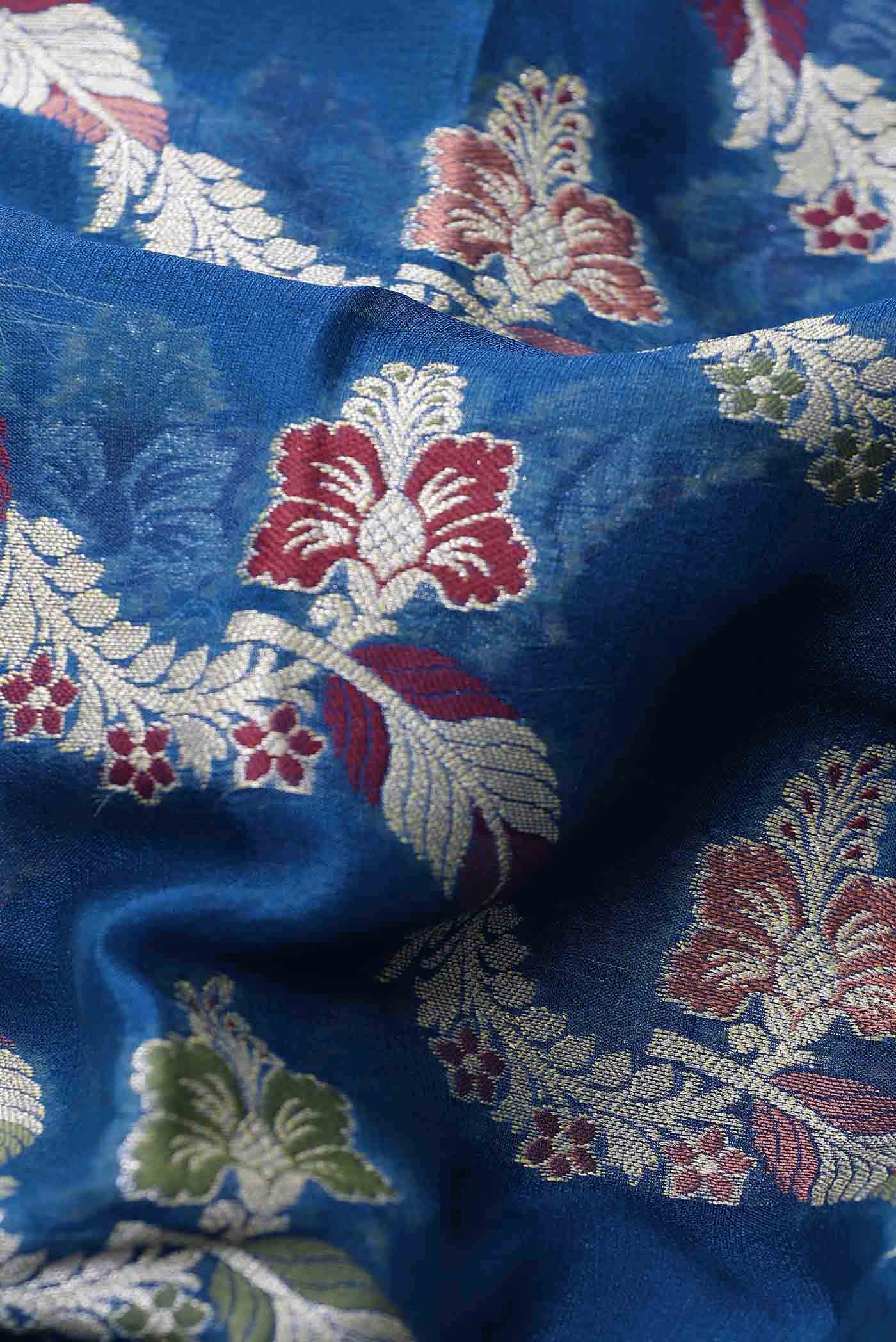 Blue Banarasi Georgette Saree