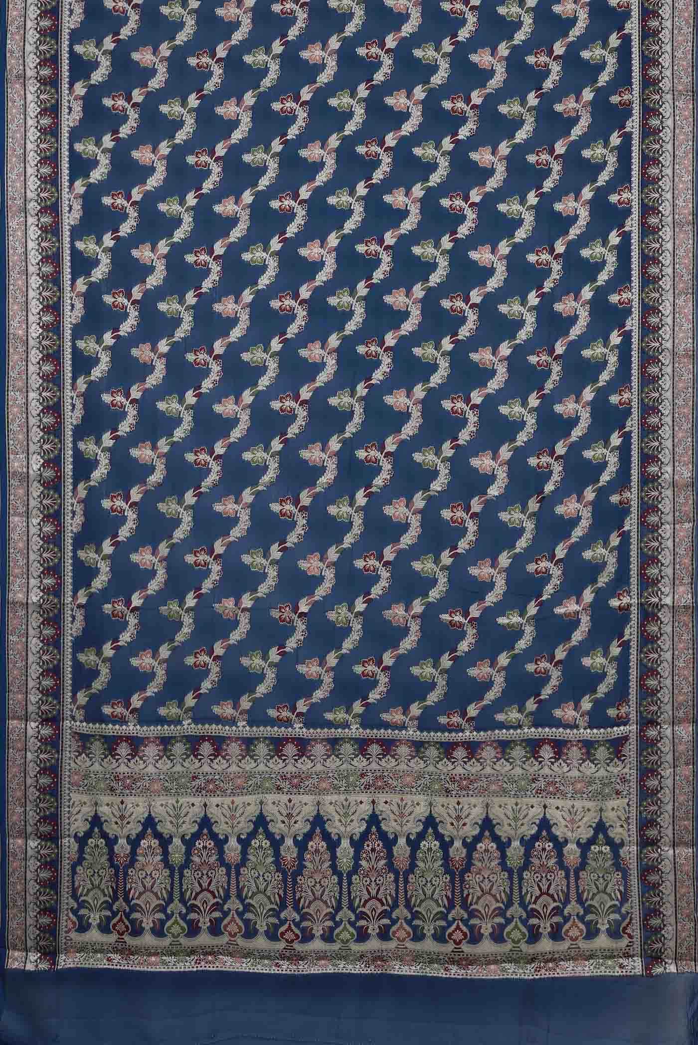 Blue Banarasi Georgette Saree