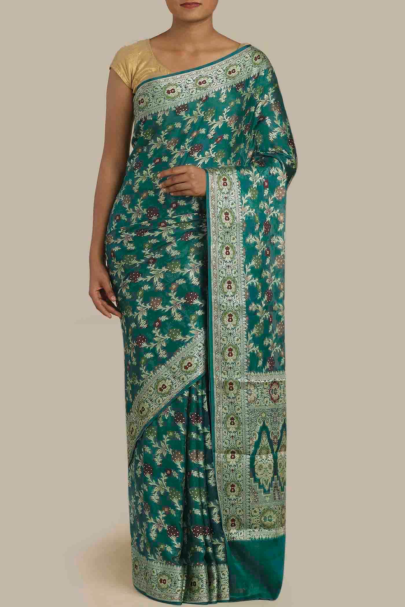 Blue Banarasi Georgette Saree