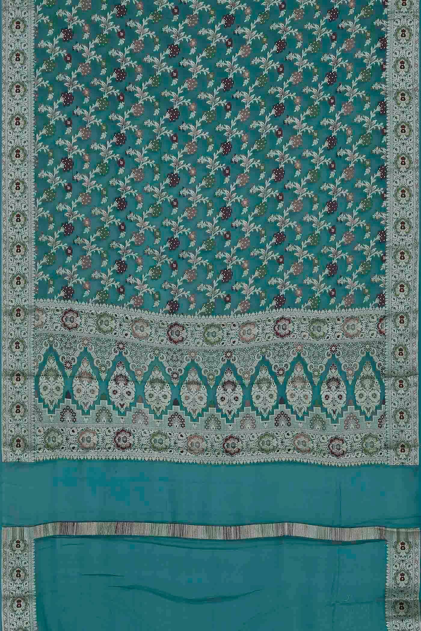 Blue Banarasi Georgette Saree