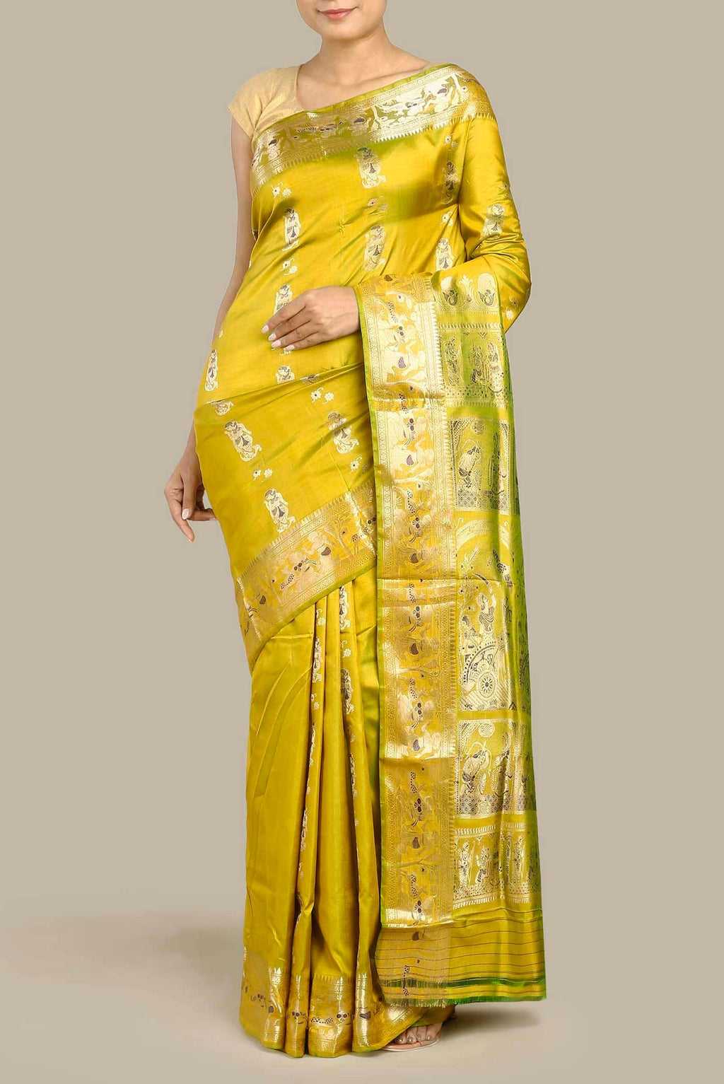 Green Baluchari Silk Saree