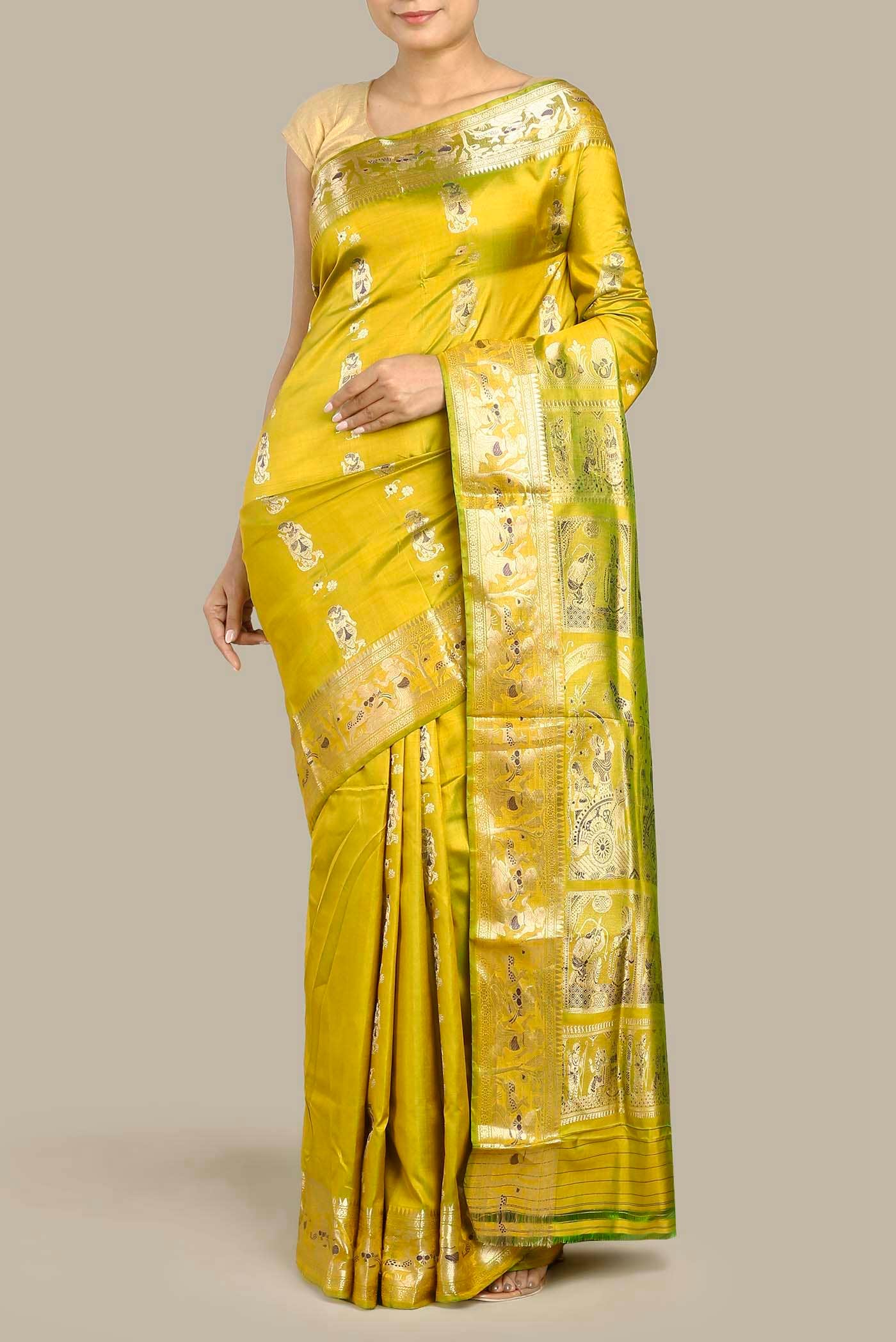 Green Baluchari Silk Saree