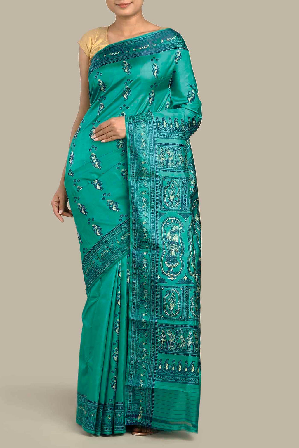 Blue Baluchari Silk Saree