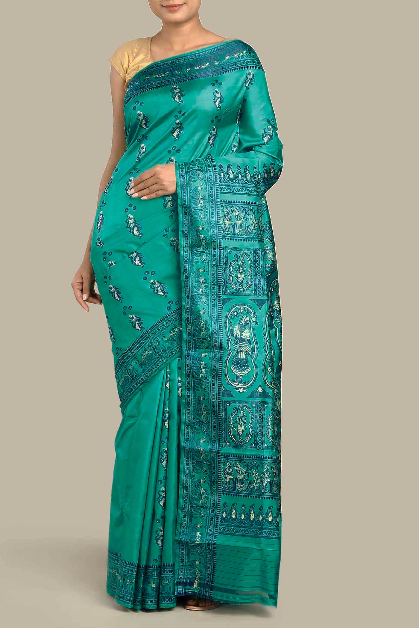 Blue Baluchari Silk Saree