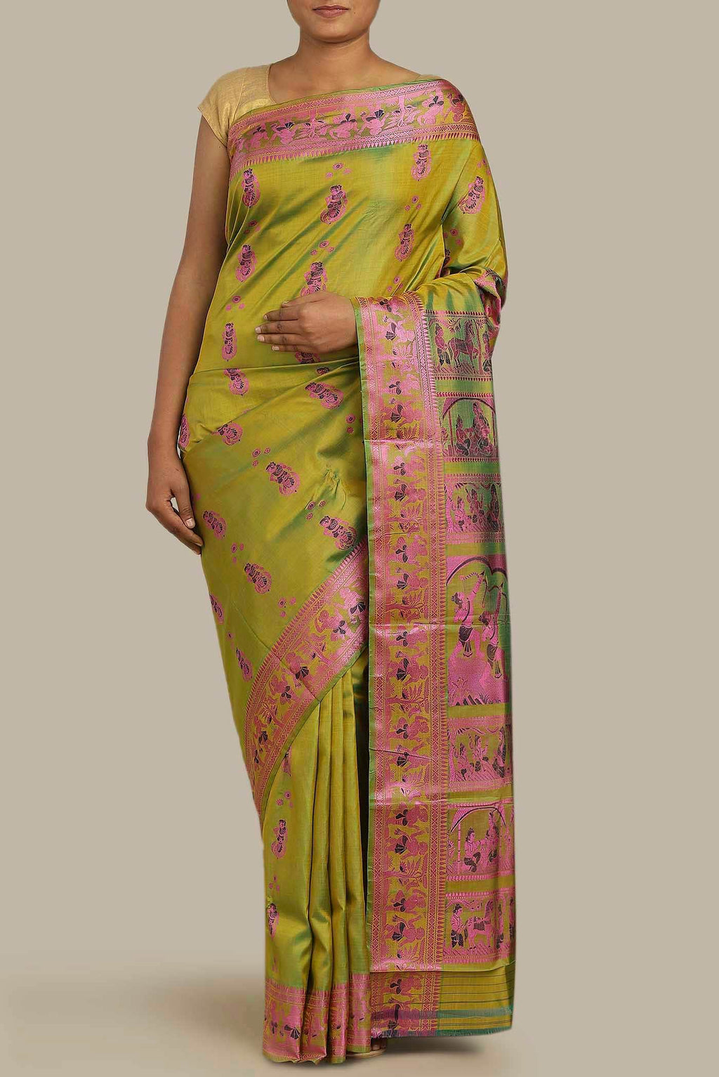 Green Baluchari Silk Saree
