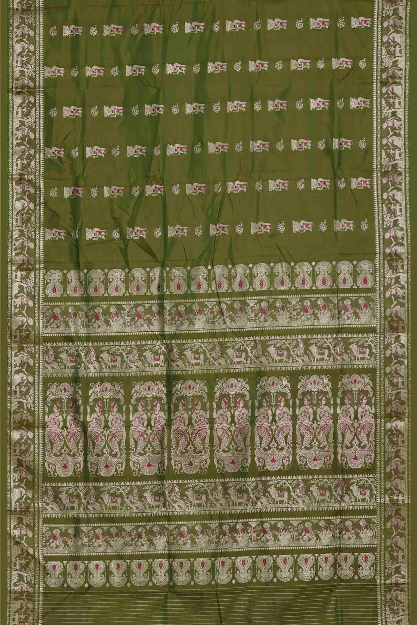 Green Baluchari Silk Saree