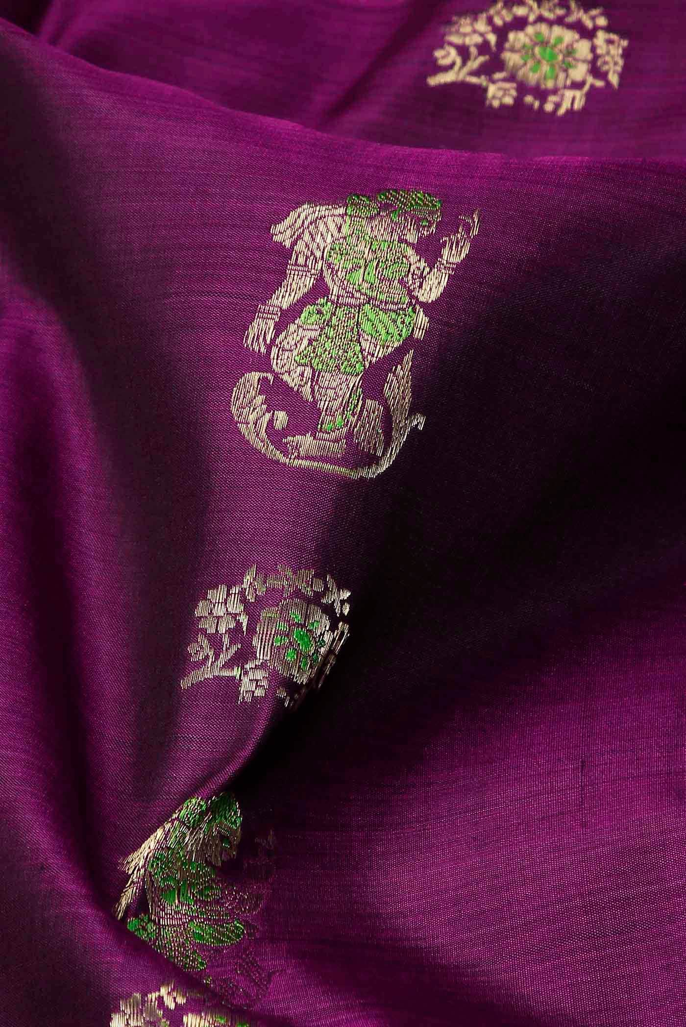 Purple Baluchari Silk Saree
