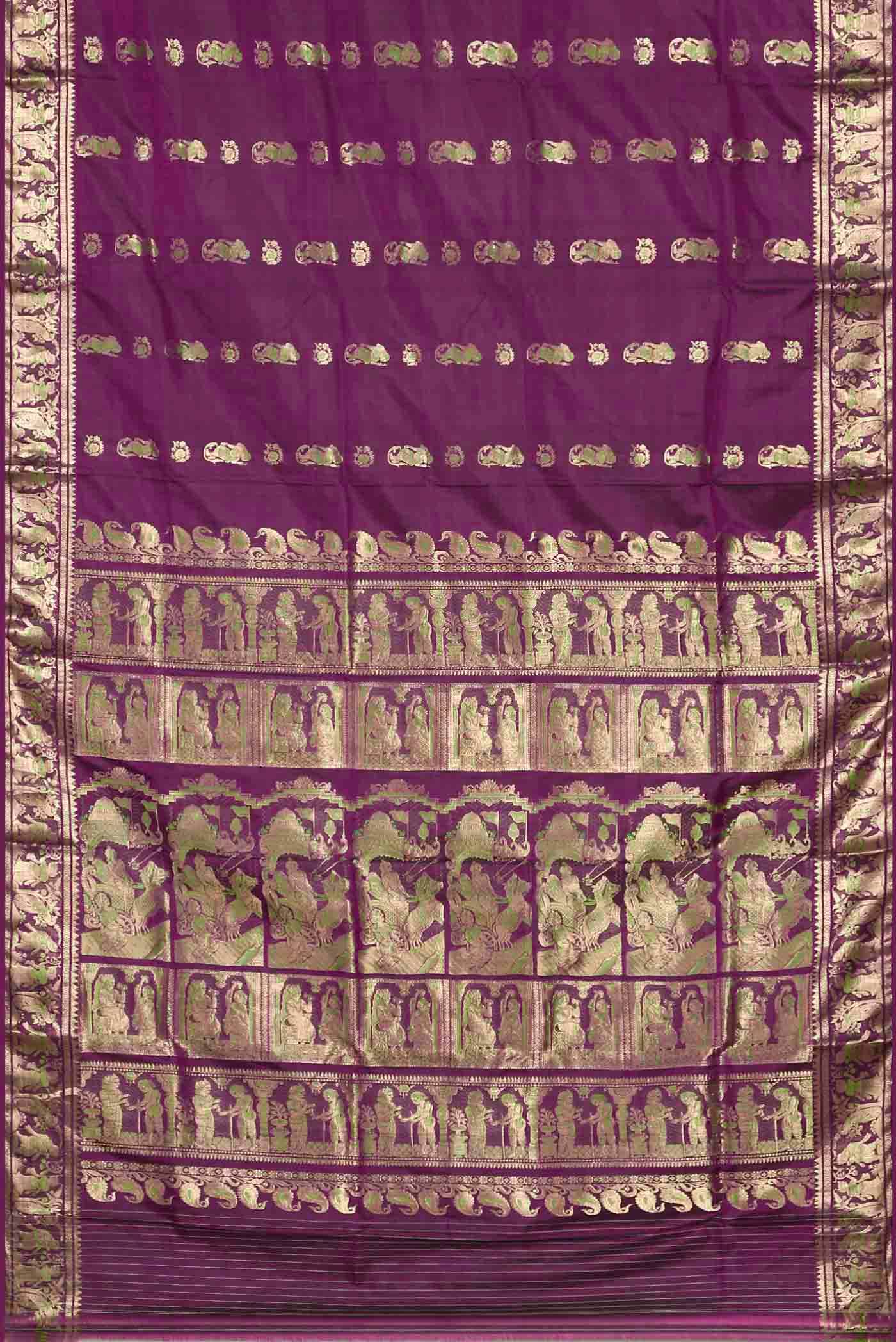 Purple Baluchari Silk Saree