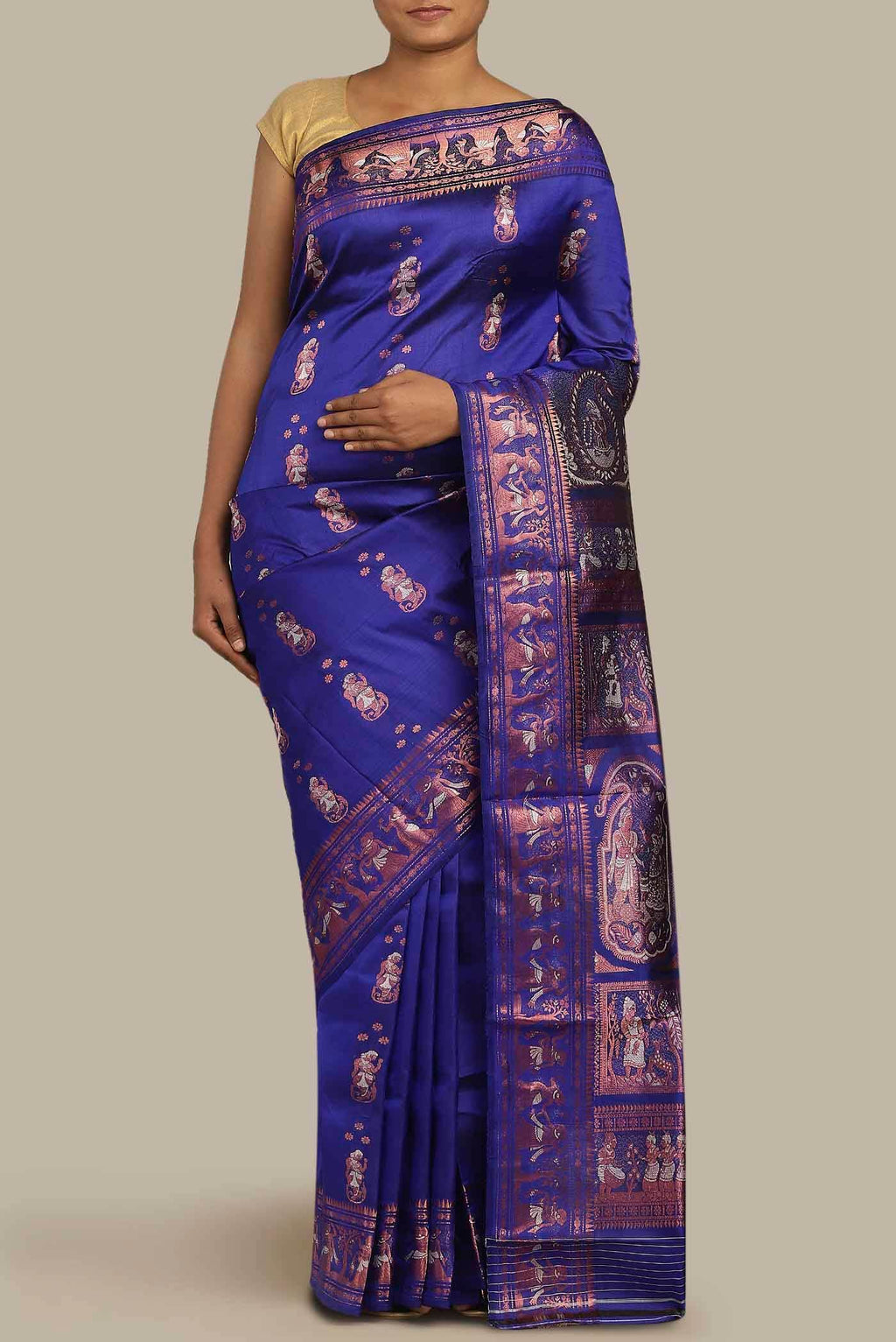 Blue Baluchari Silk Saree