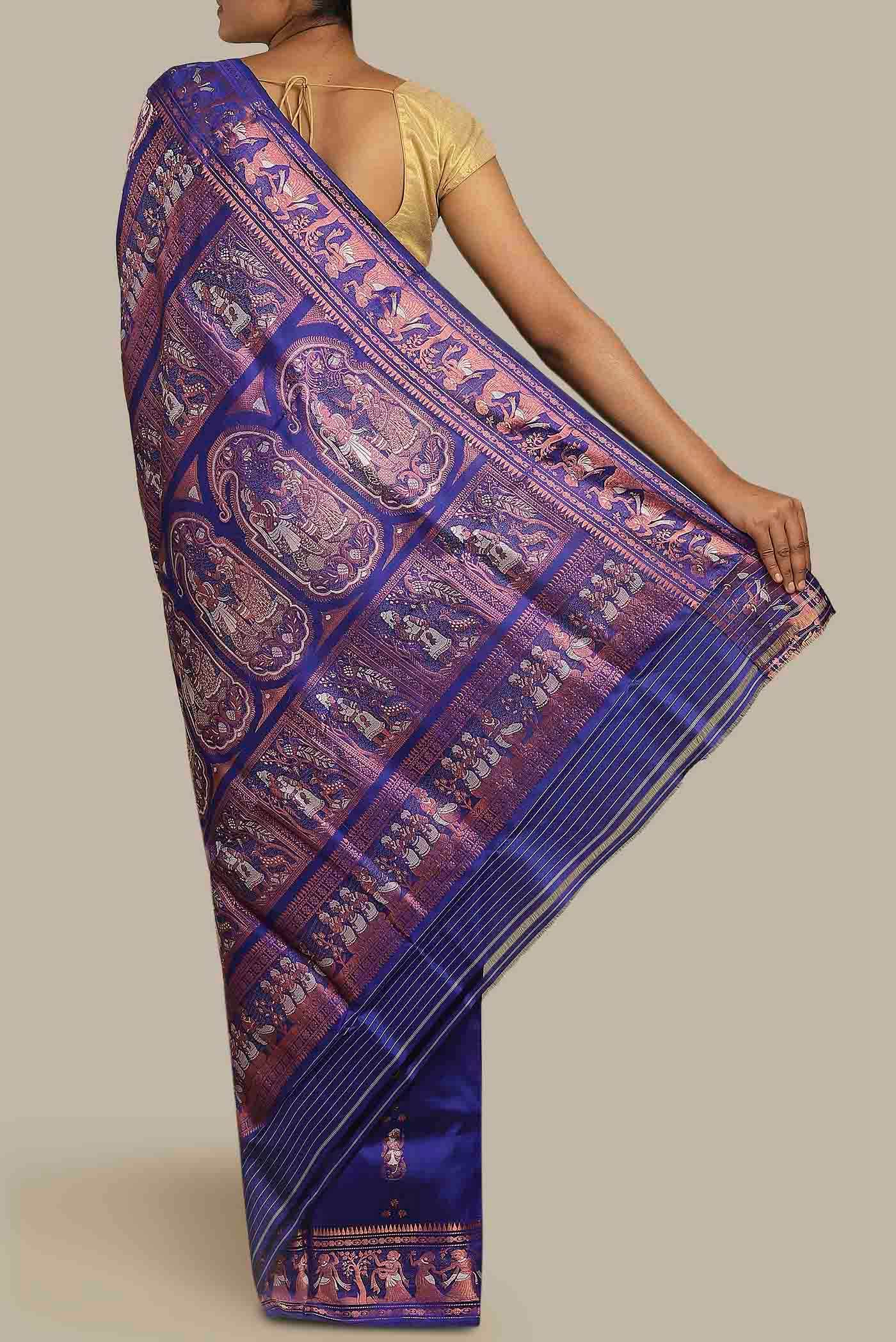 Blue Baluchari Silk Saree