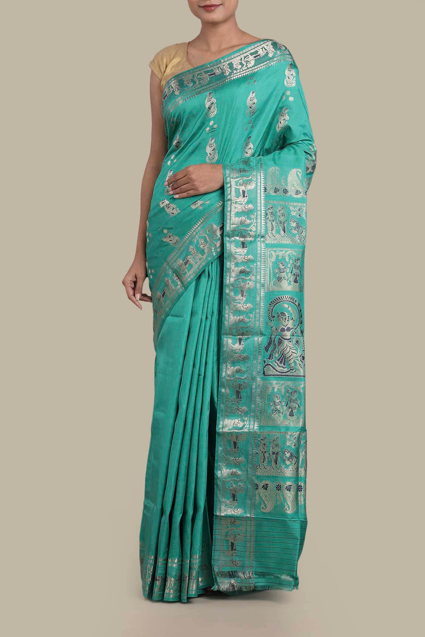 Green Baluchari Silk Saree