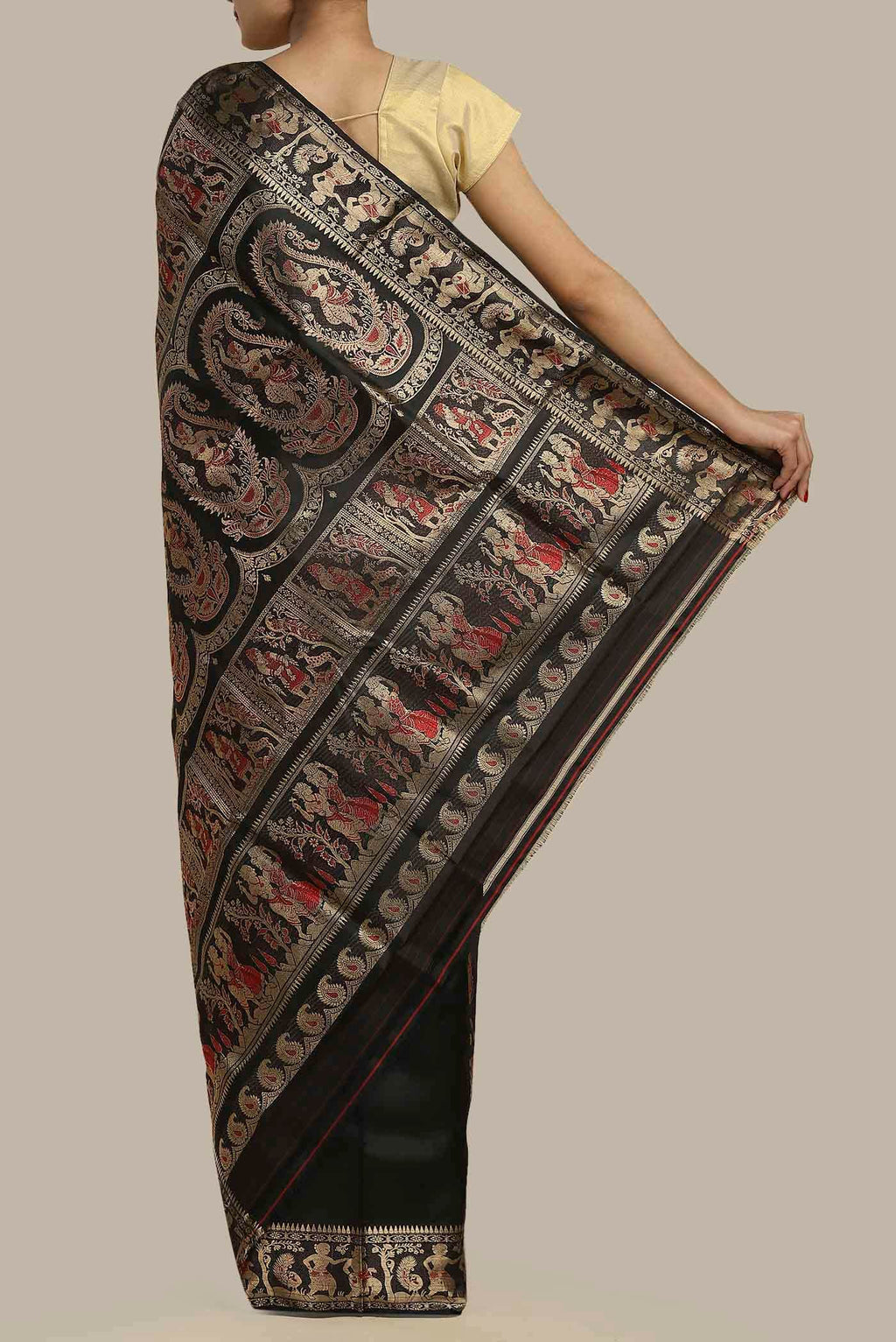 Black Baluchari Silk Saree