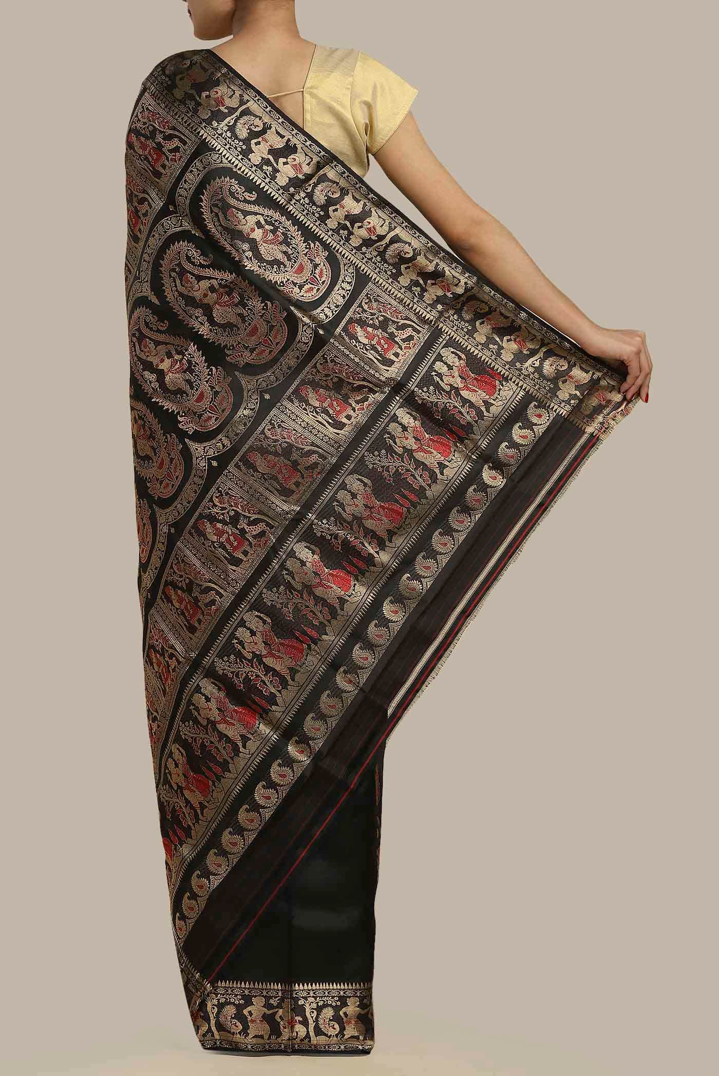 Black Baluchari Silk Saree