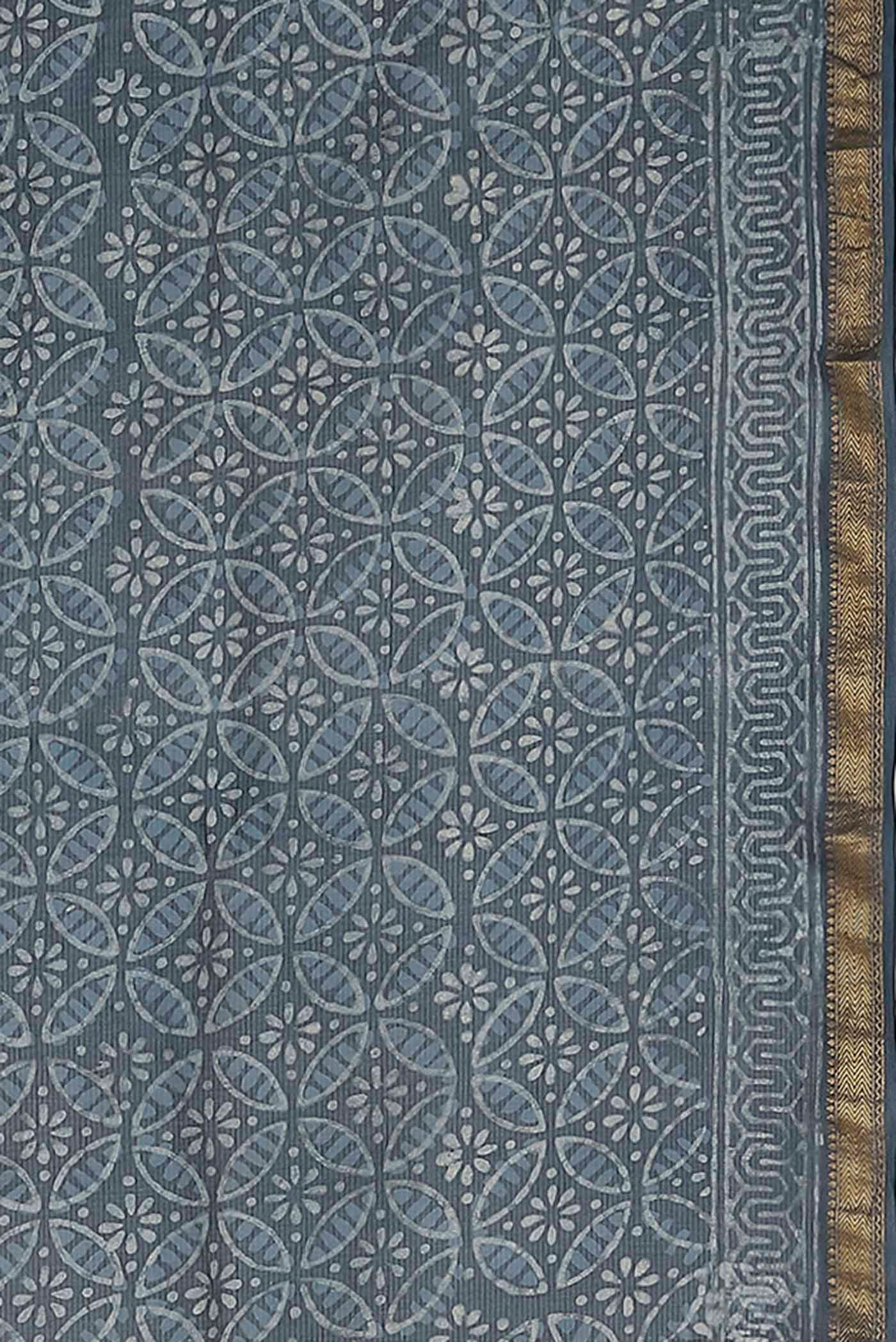 Blue Maheshwari Silk Cotton Saree