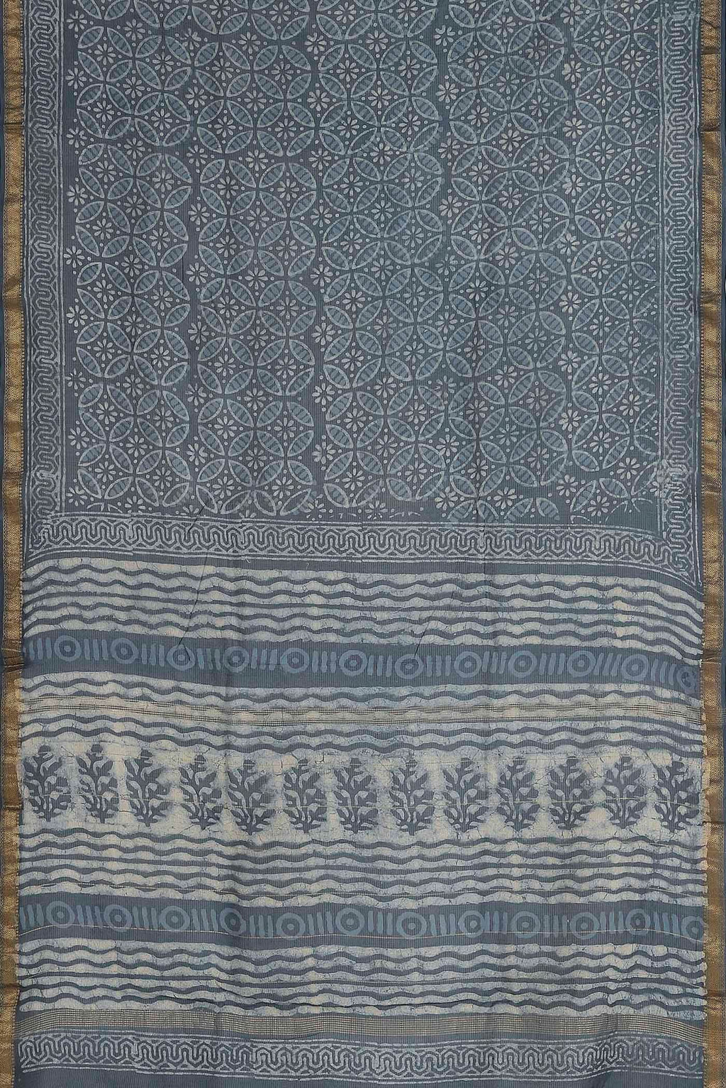 Blue Maheshwari Silk Cotton Saree