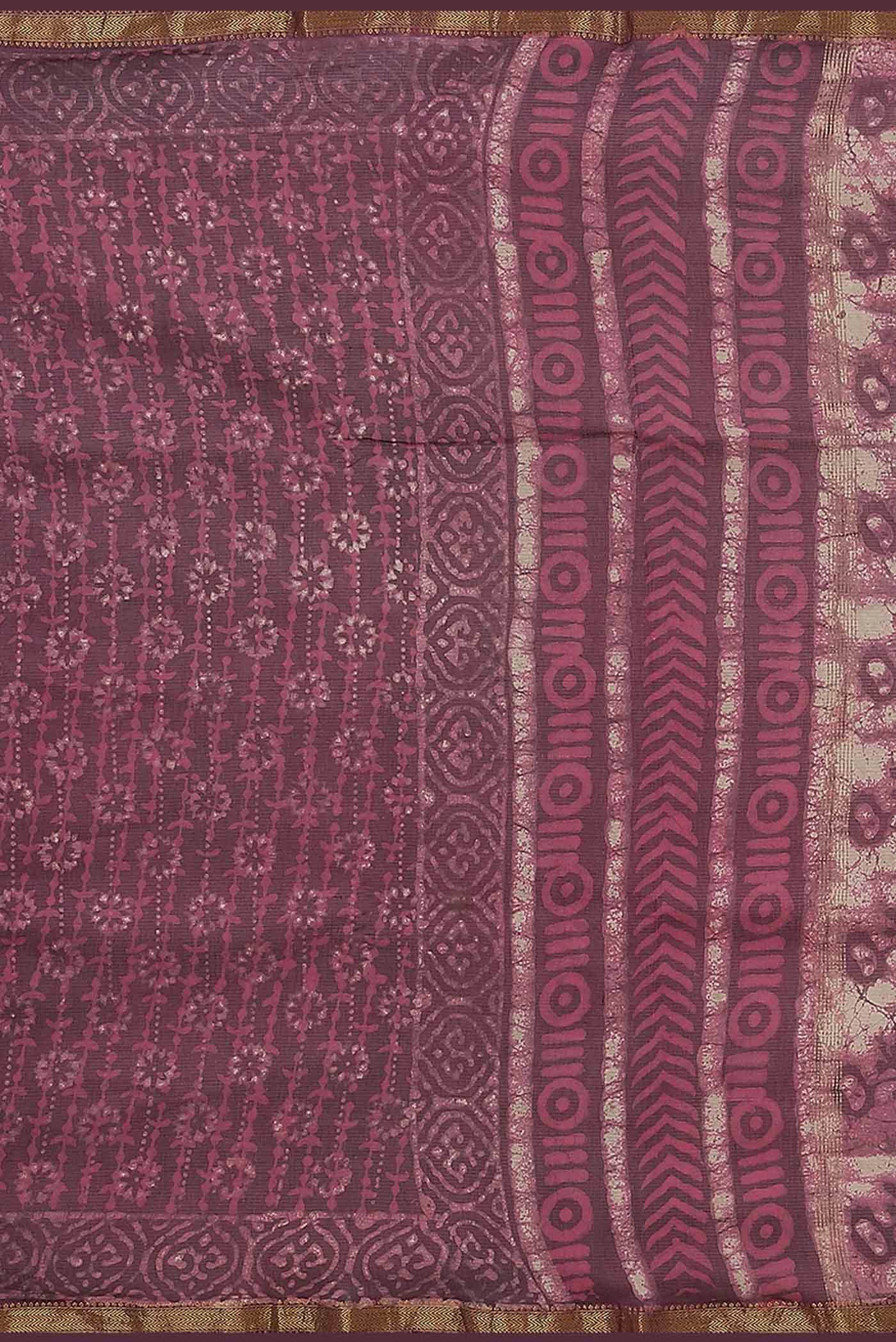Pink Maheshwari Silk Cotton Saree