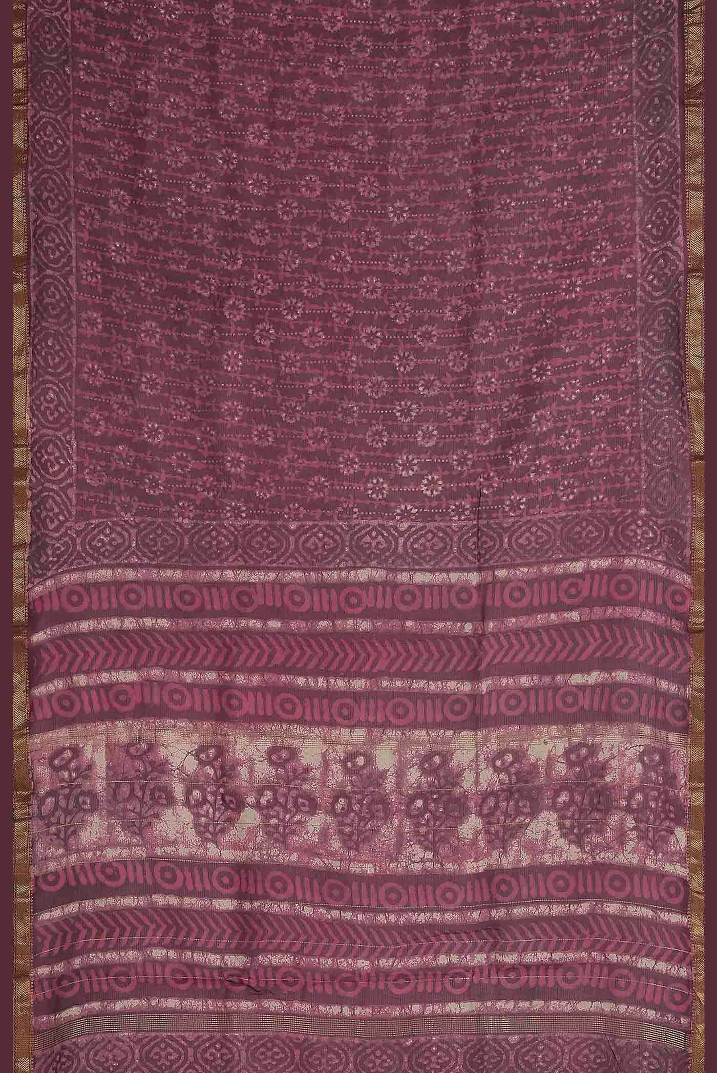 Pink Maheshwari Silk Cotton Saree