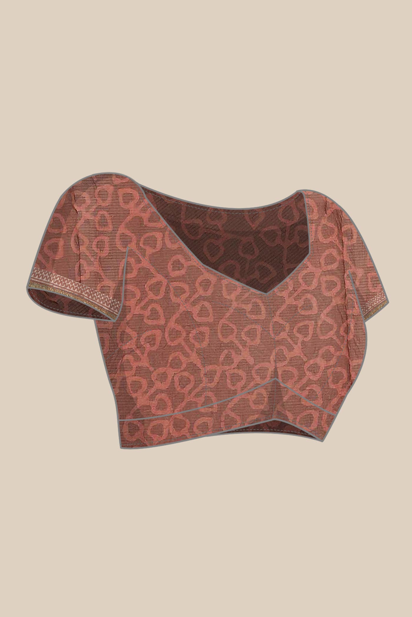 Rust Maheshwari Silk Cotton Saree