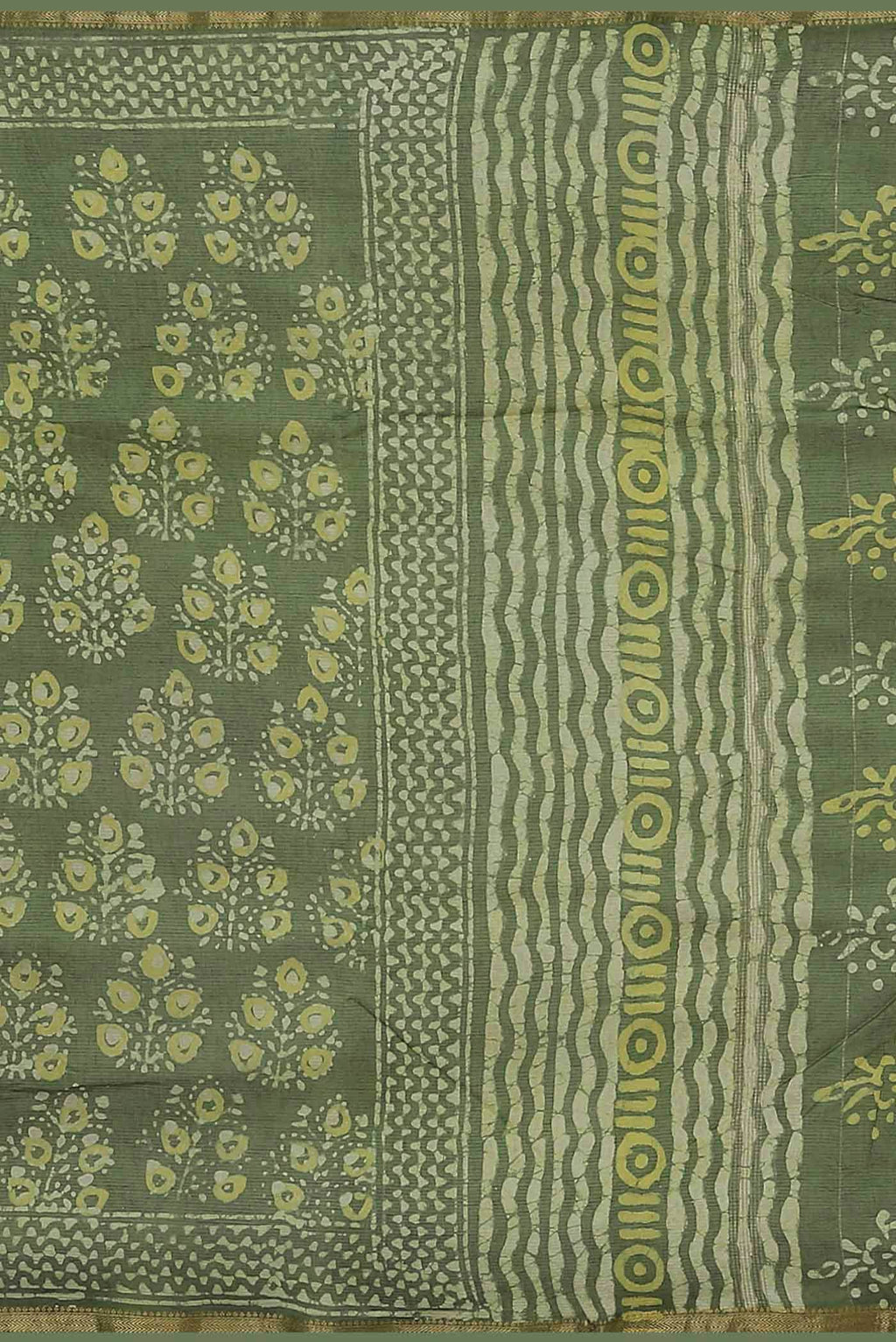 Green Maheshwari Silk Cotton Saree