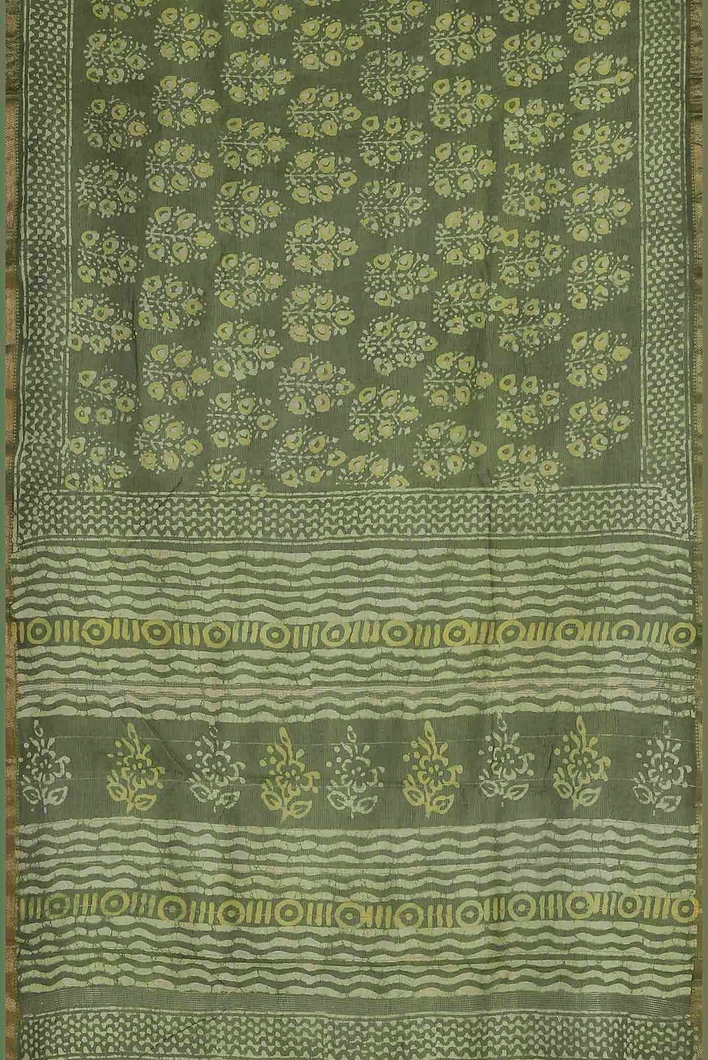 Green Maheshwari Silk Cotton Saree