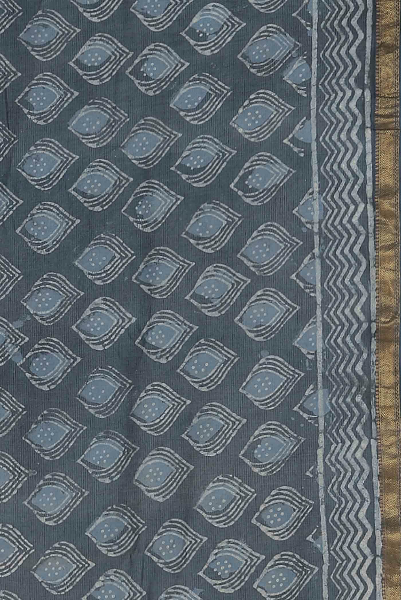 Blue Maheshwari Silk Cotton Saree
