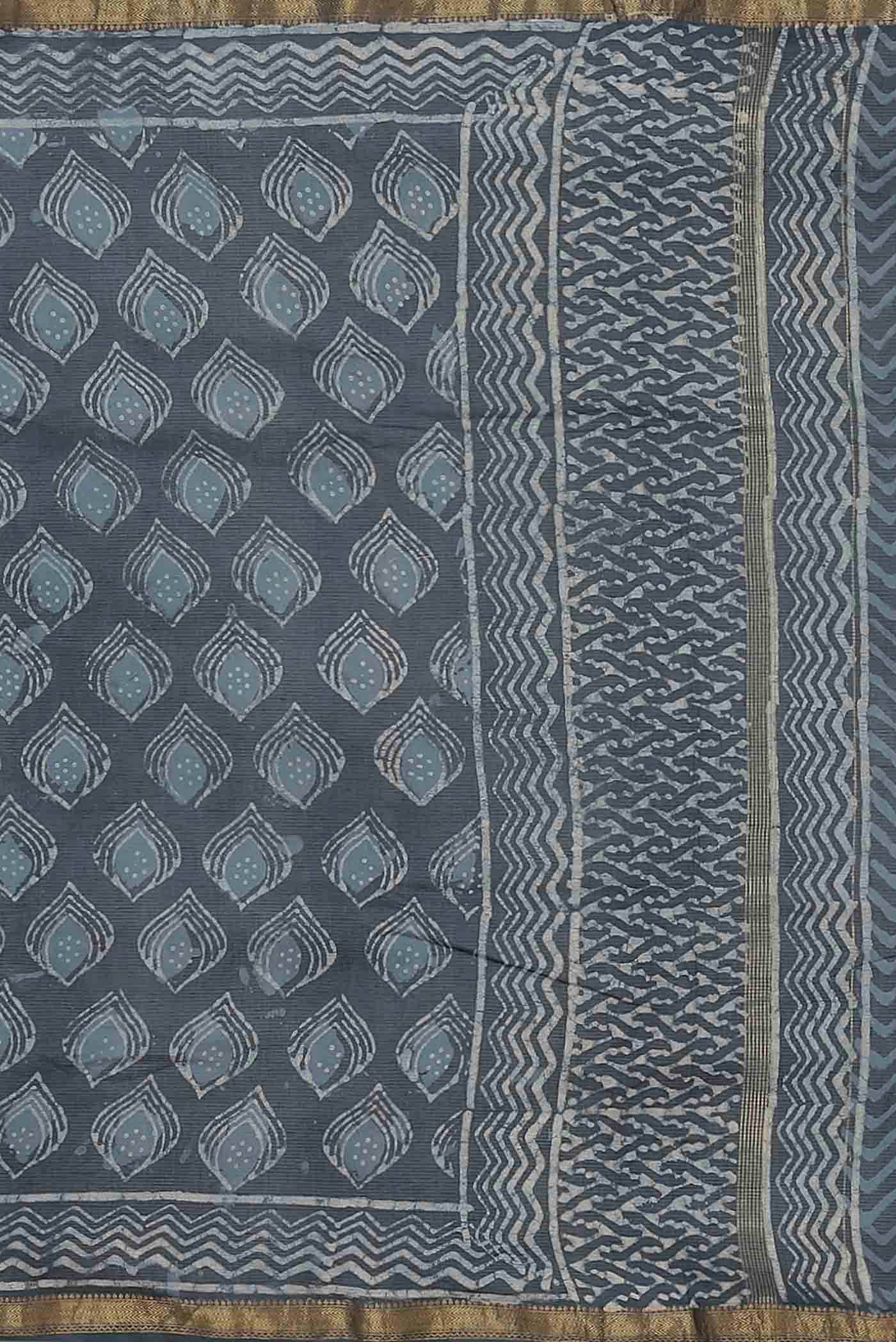 Blue Maheshwari Silk Cotton Saree