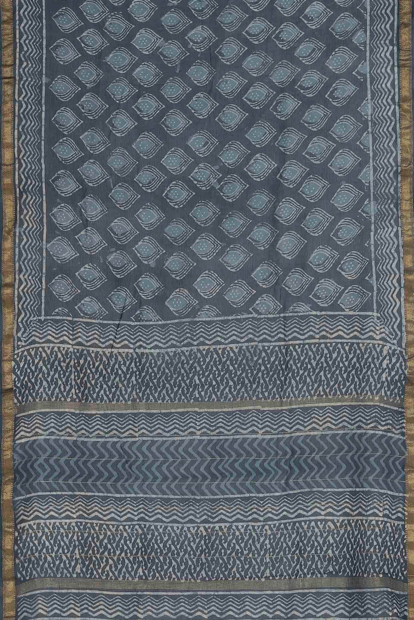 Blue Maheshwari Silk Cotton Saree