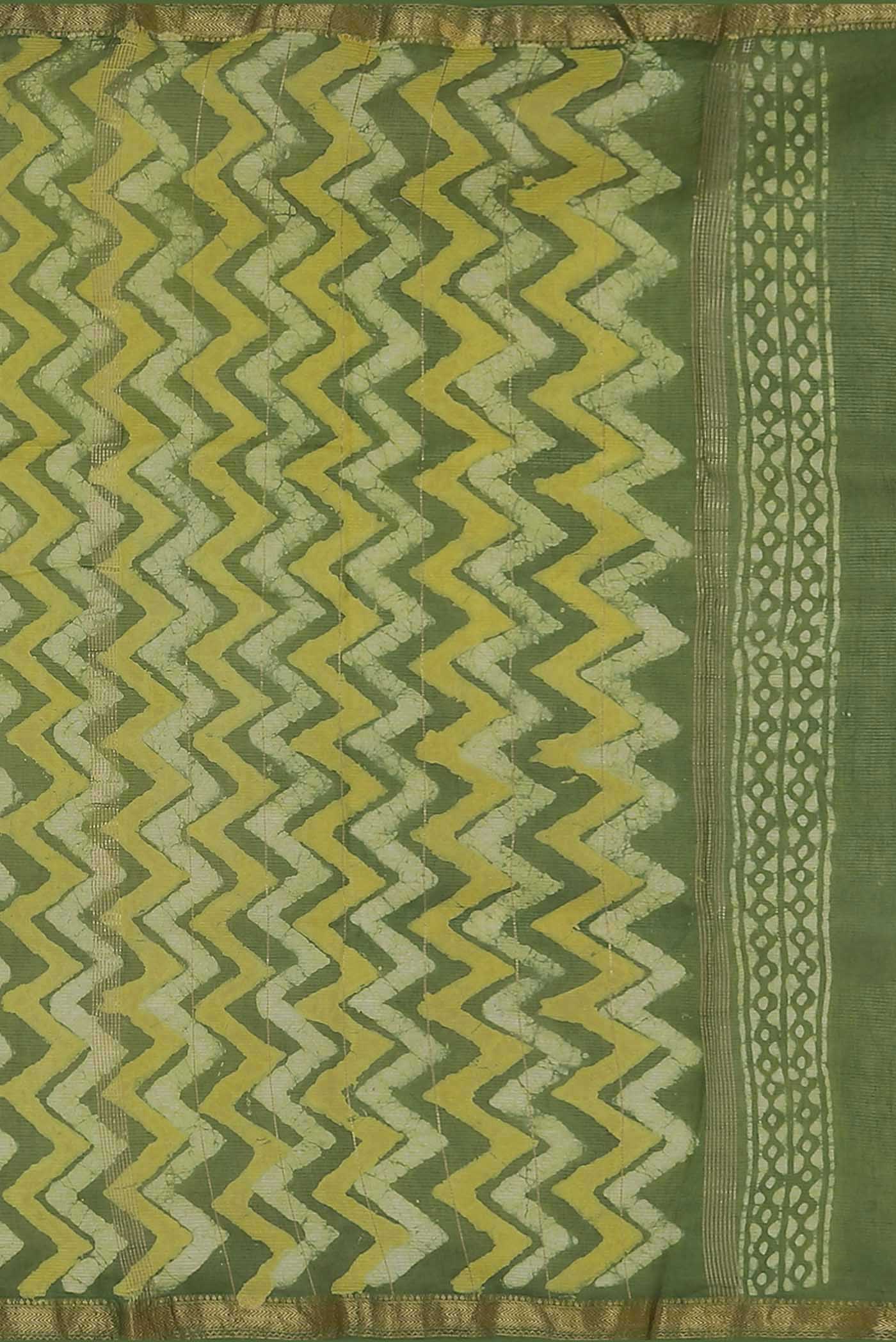 Green Maheshwari Silk Cotton Saree