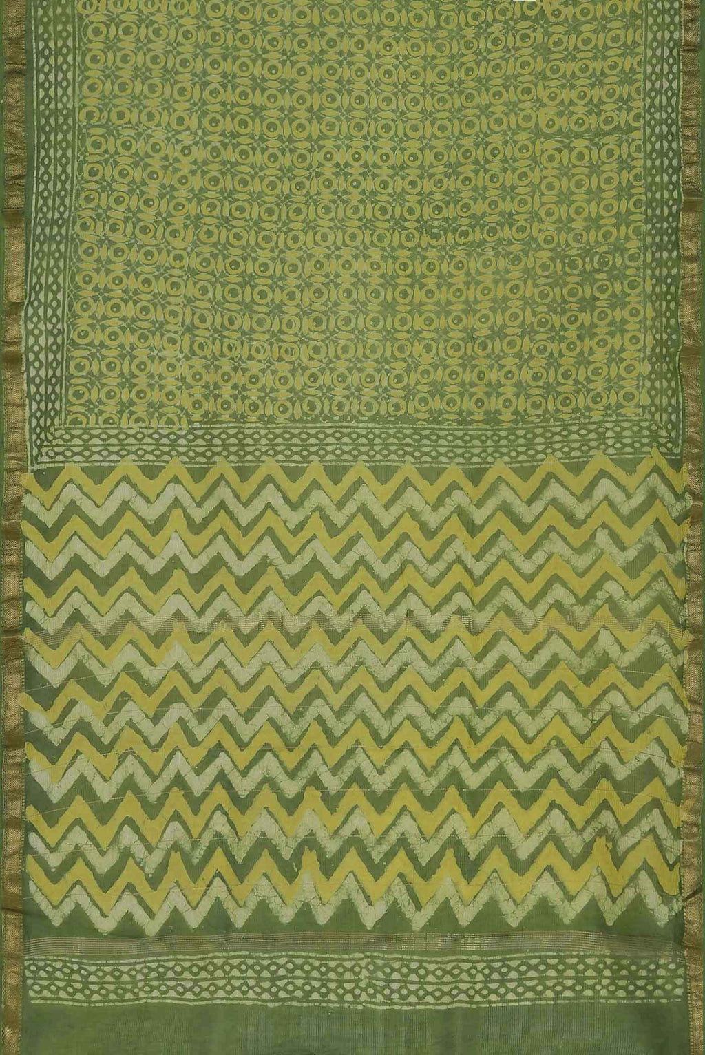 Green Maheshwari Silk Cotton Saree